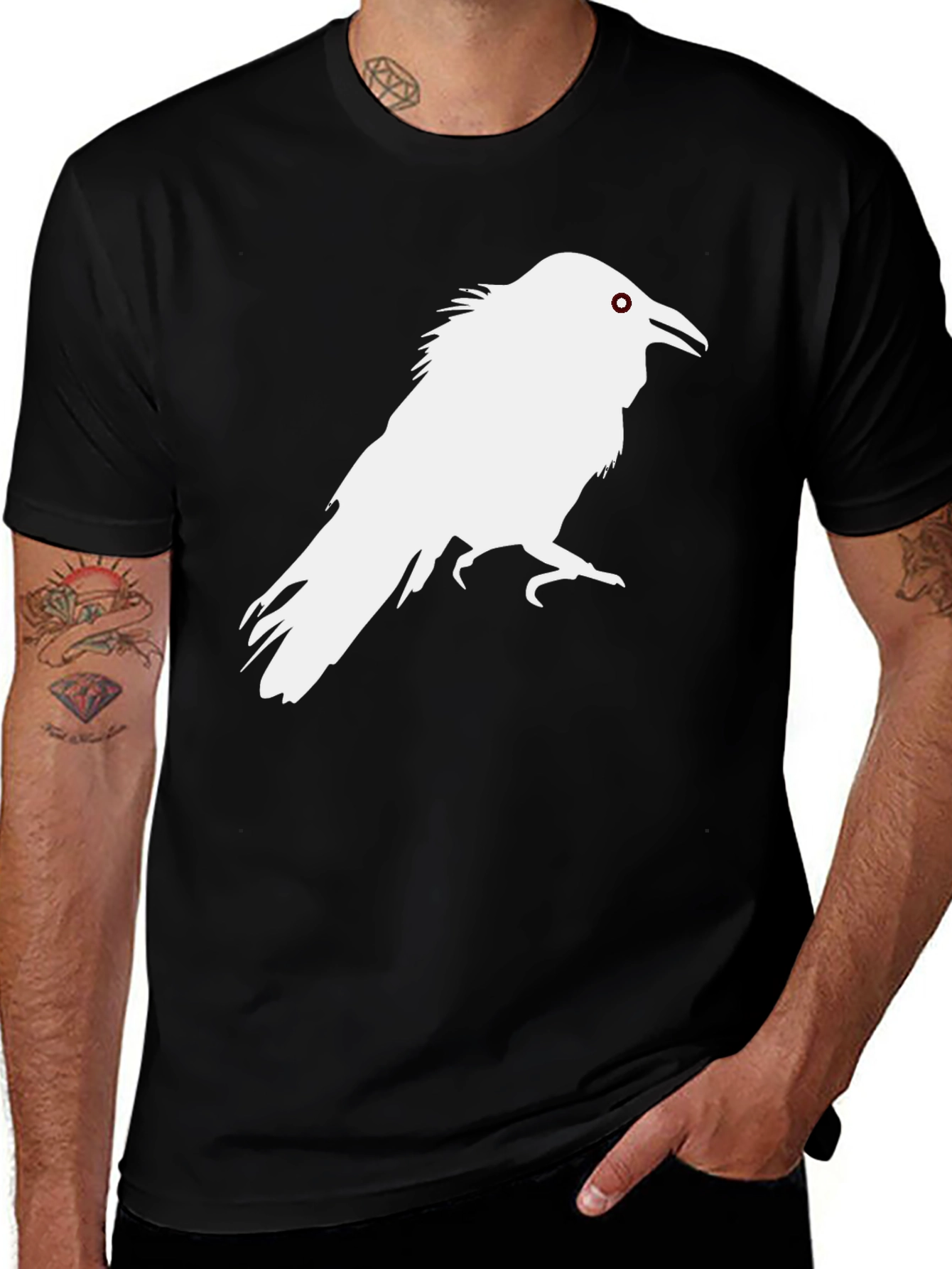 Variant 18 of Raven Graphic T-Shirt - Bold Crow Design