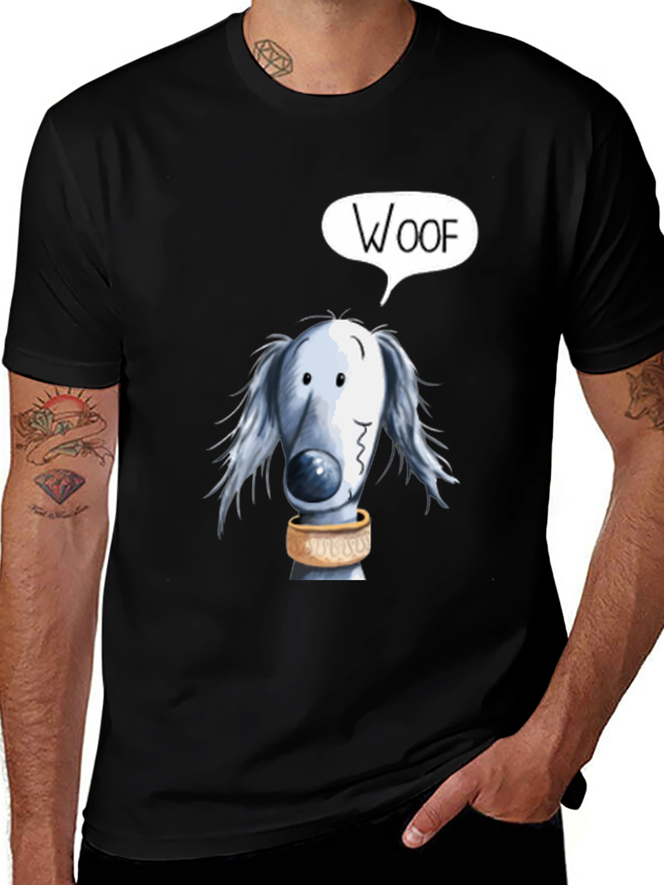 Variant 22 of Woof Dog Graphic Tee - Soft Cotton Black T-Shirt