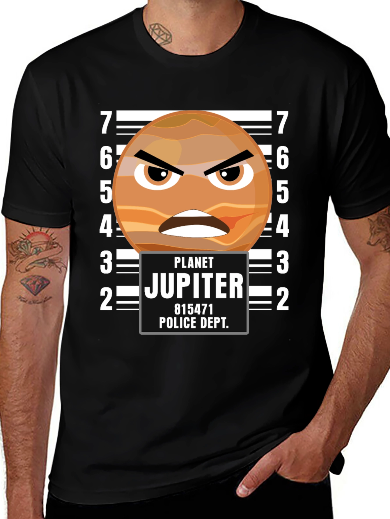 Planet Jupiter Mugshot T-Shirt - Space Humor