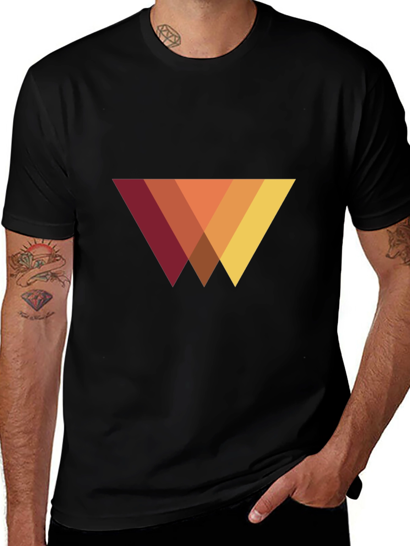 Variant 23 of Modern Geometric Triangle T-Shirt - Casual Style