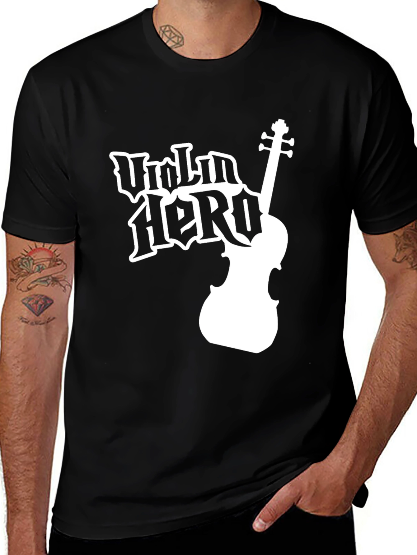 Variant 19 of Violin Hero Black T-Shirt - Music Lover Tee