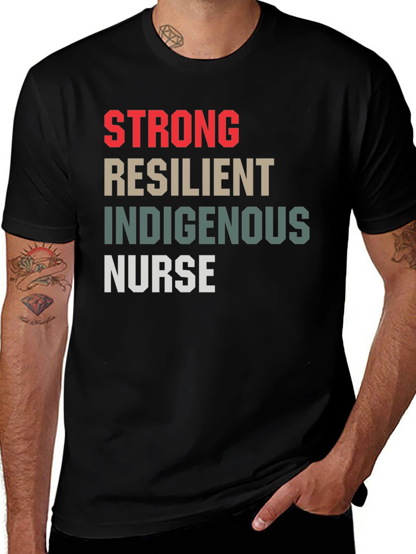Variant 24 of Strong Resilient Indigenous Nurse Graphic Tee