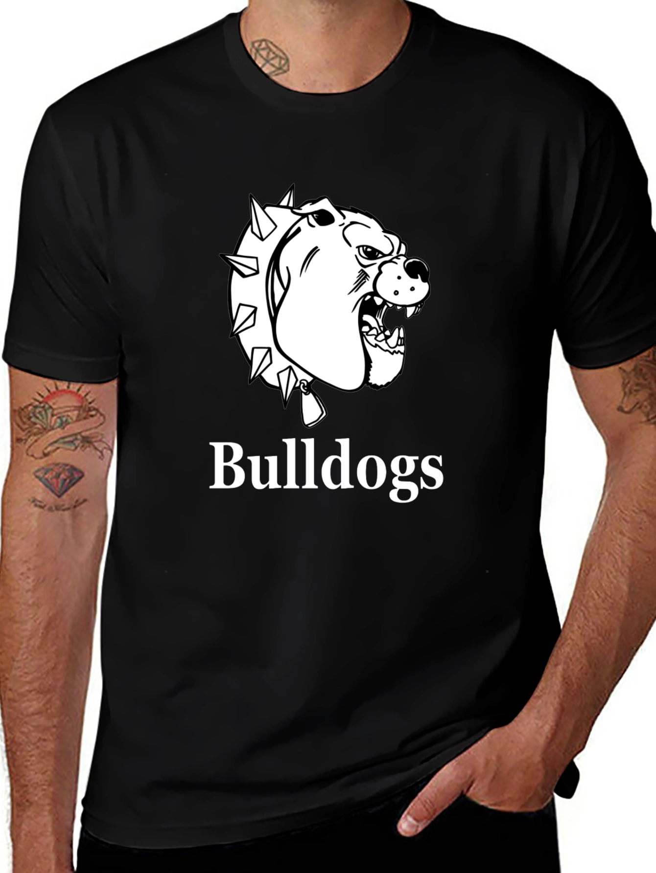 Bulldogs Graphic Print Black T-Shirt