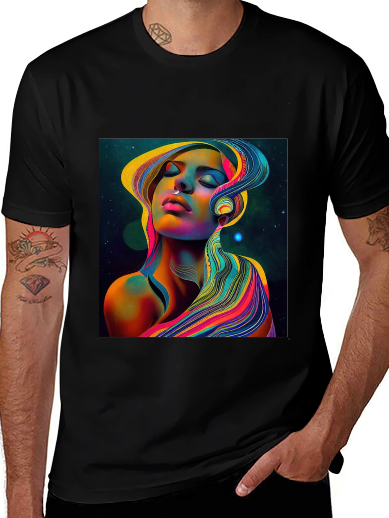 Variant 6 of Vibrant Psychedelic Woman Graphic T-Shirt