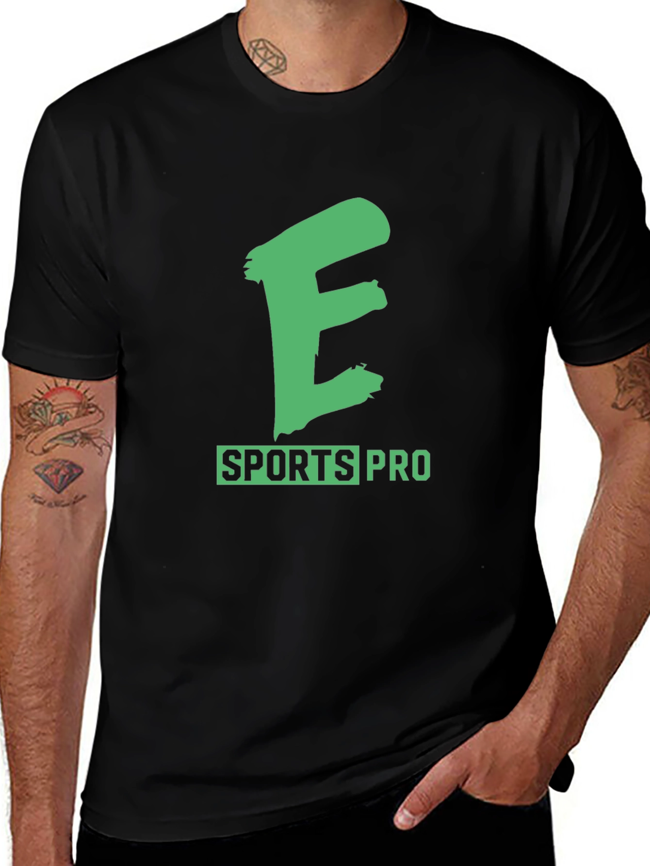 Variant 18 of Green E Sports Pro Black T-Shirt