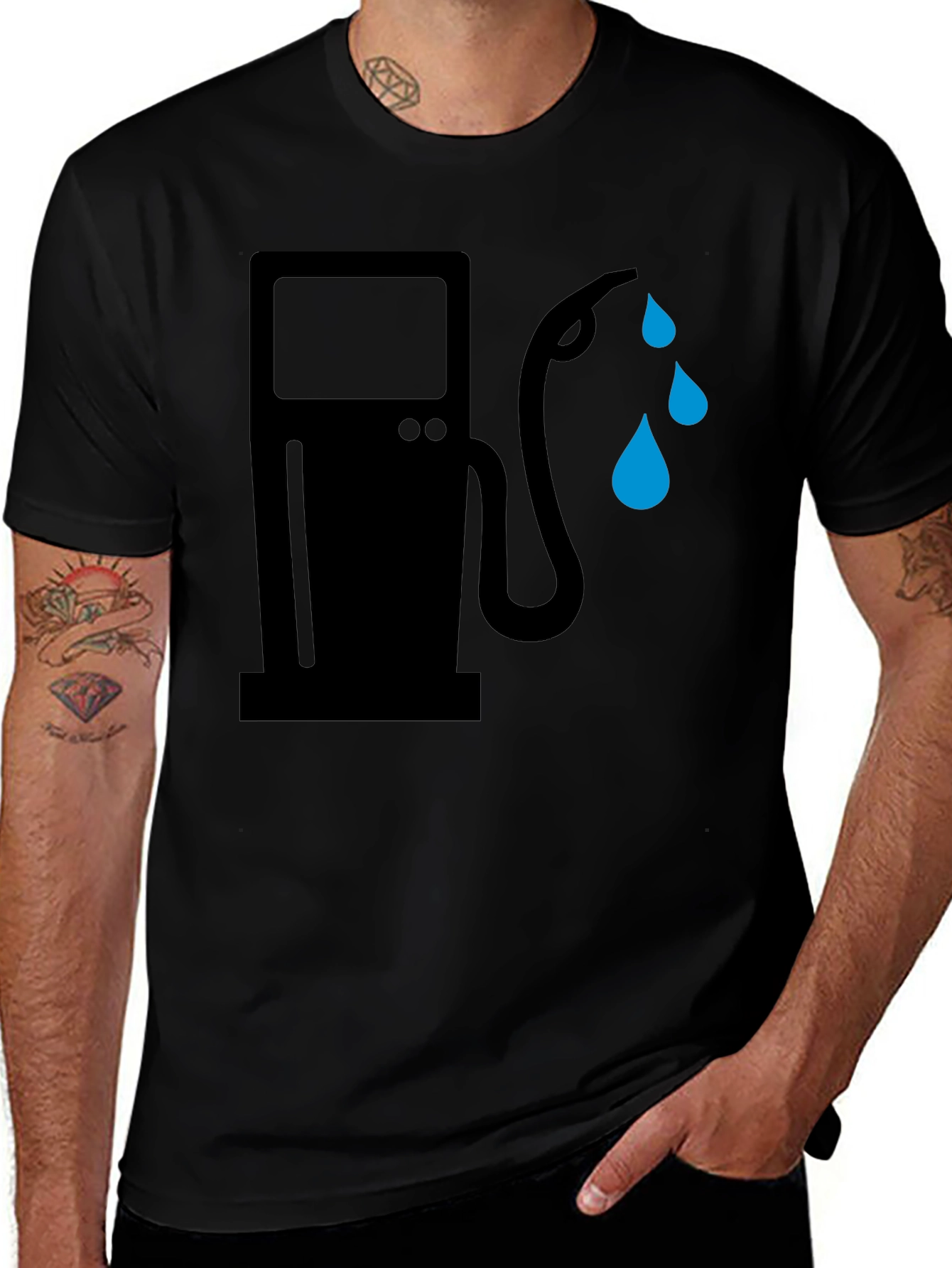 Variant 29 of Gas Pump Tee - Black Graphic T-Shirt