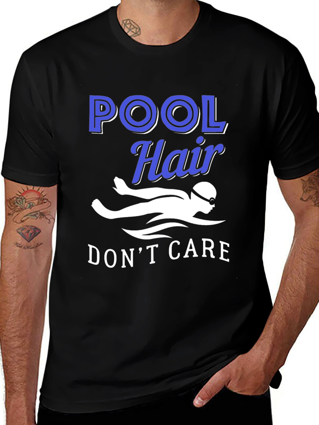 Variant 10 of Pool Hair Don't Care T-Shirt - Swimmer Tee