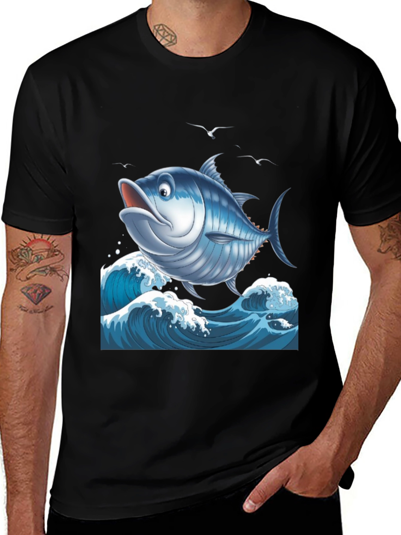 Variant 24 of Cartoon Tuna Fish Graphic T-Shirt
