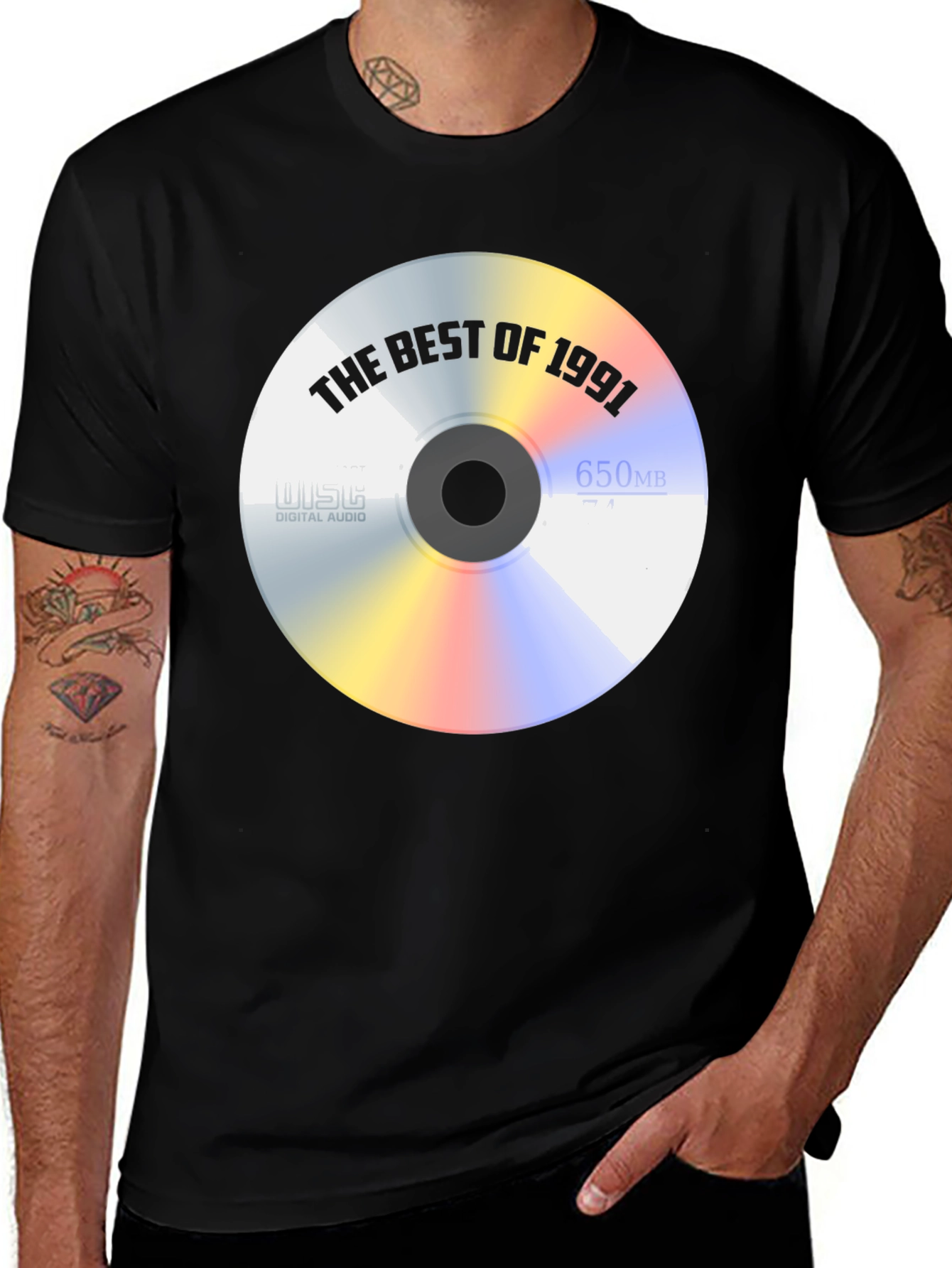 Variant 19 of The Best of 1991 CD Graphic Tee - Retro Nostalgia