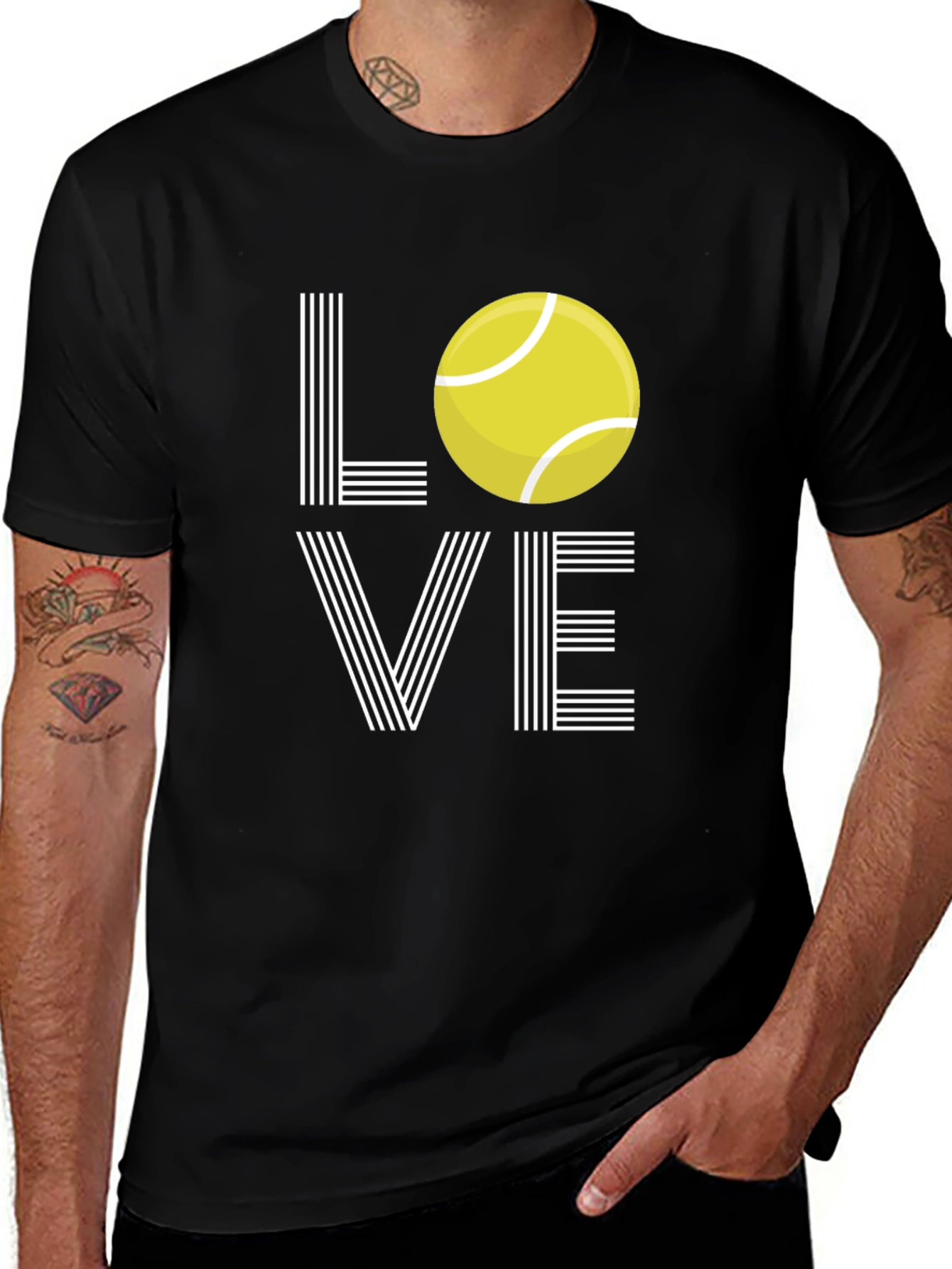 Variant 21 of Love Tennis Graphic Tee - Unisex Black T-Shirt