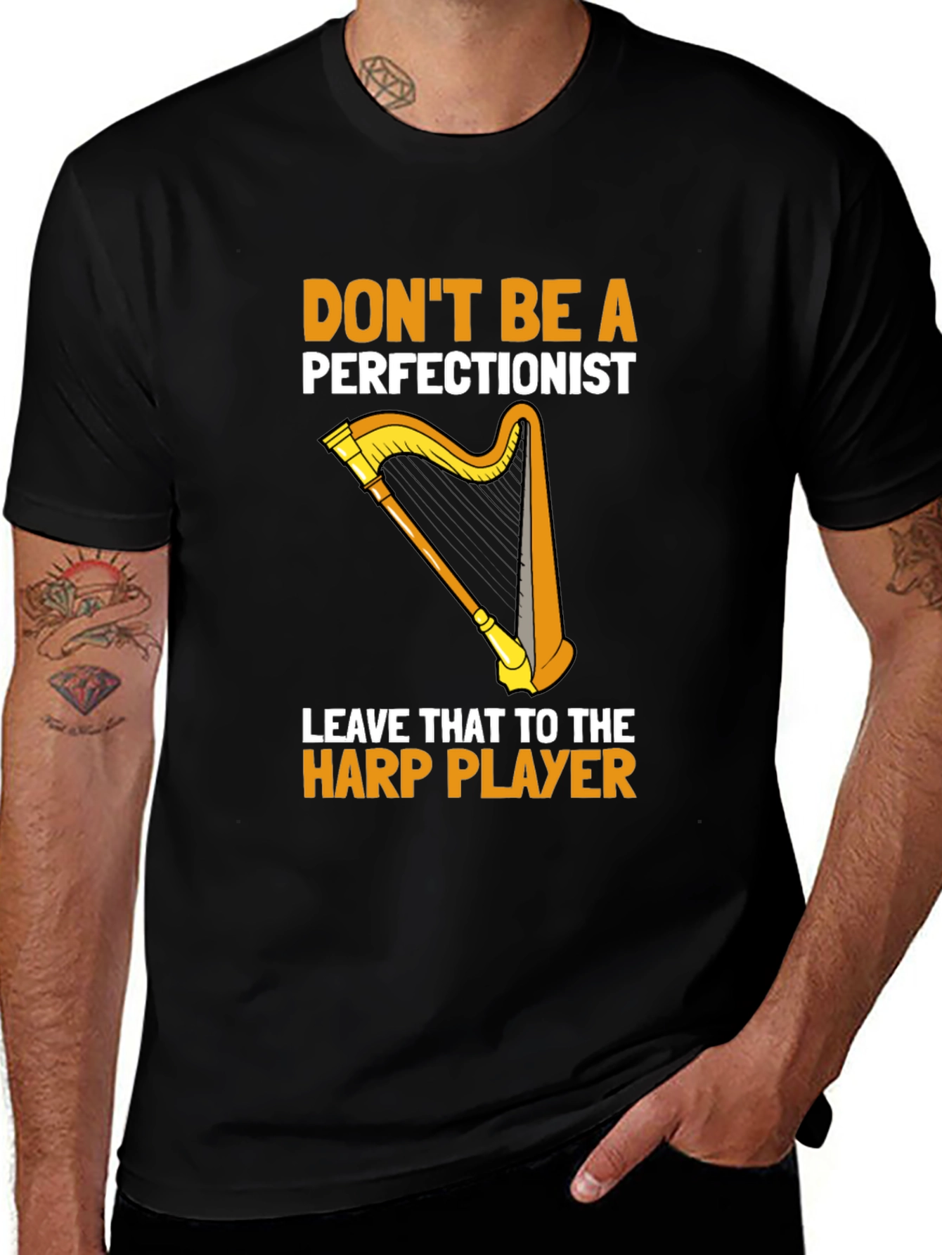 Variant 2 of Harp Player Perfectionist Graphic Tee - Musician Humor