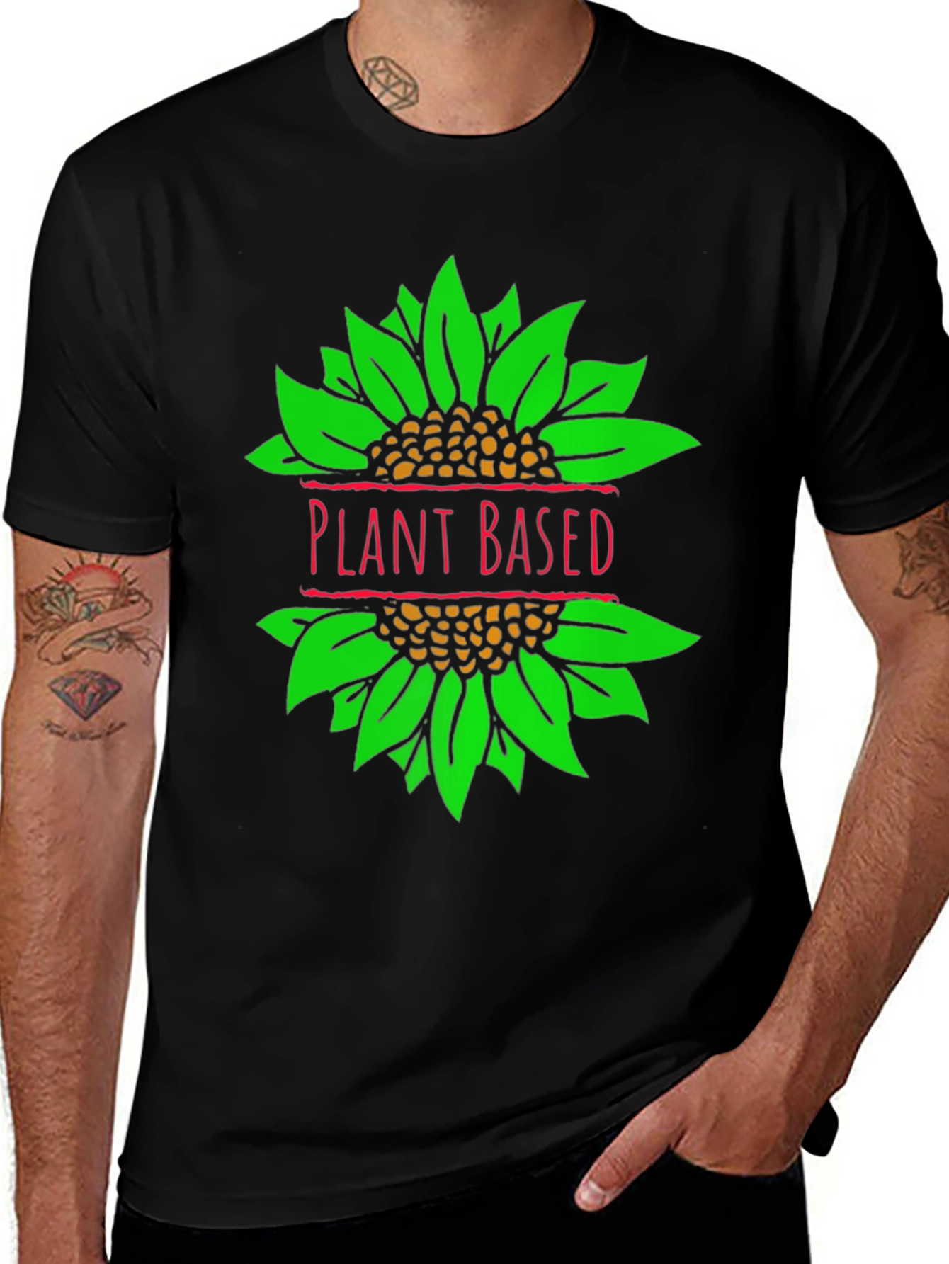 Variant 14 of Plant Based T-Shirt, Vegan Sunflower Graphic Tee