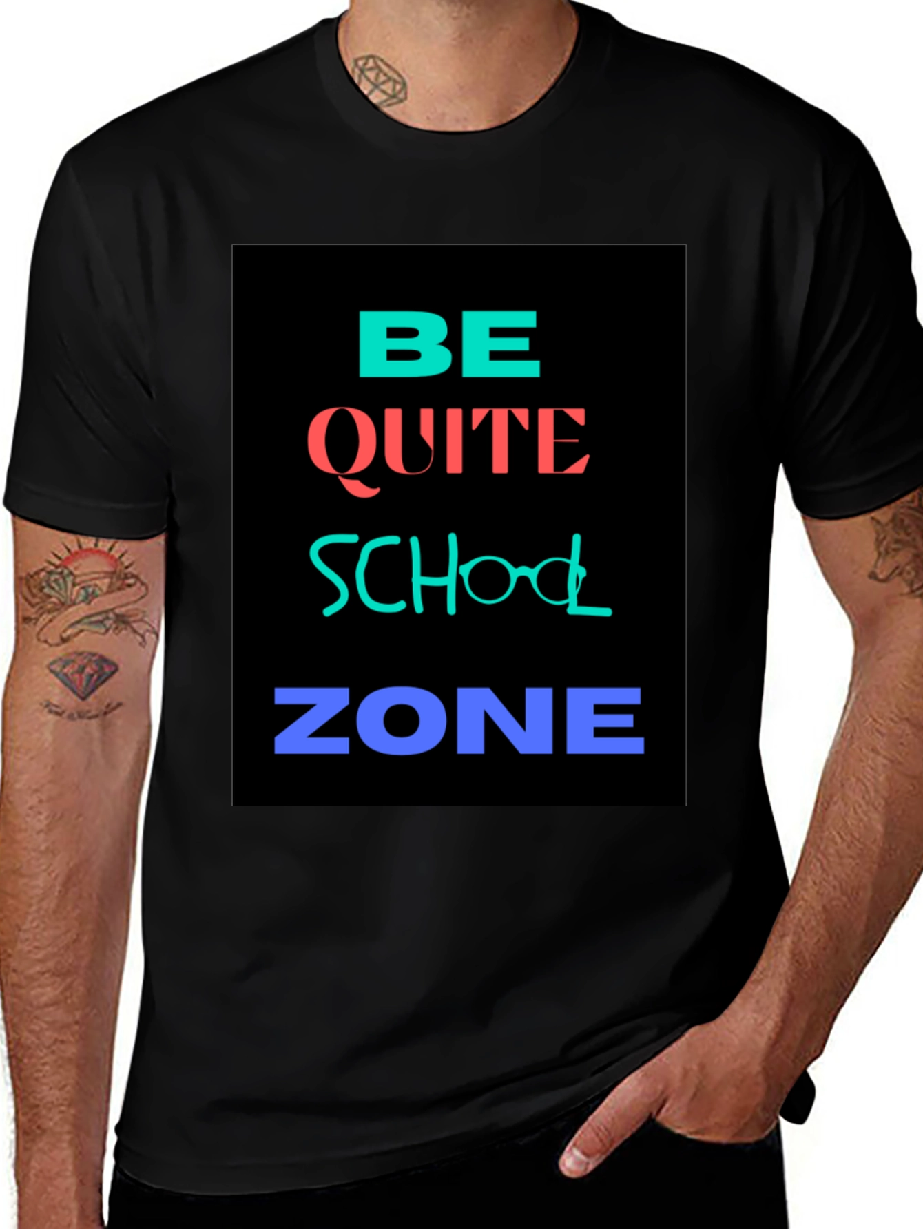 Variant 21 of Be Quite School Zone T-Shirt