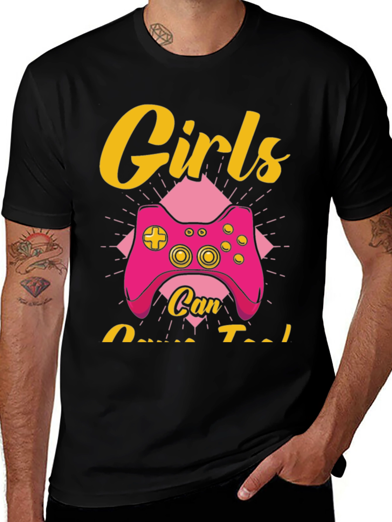 Variant 21 of Girls Can Game Too T-Shirt