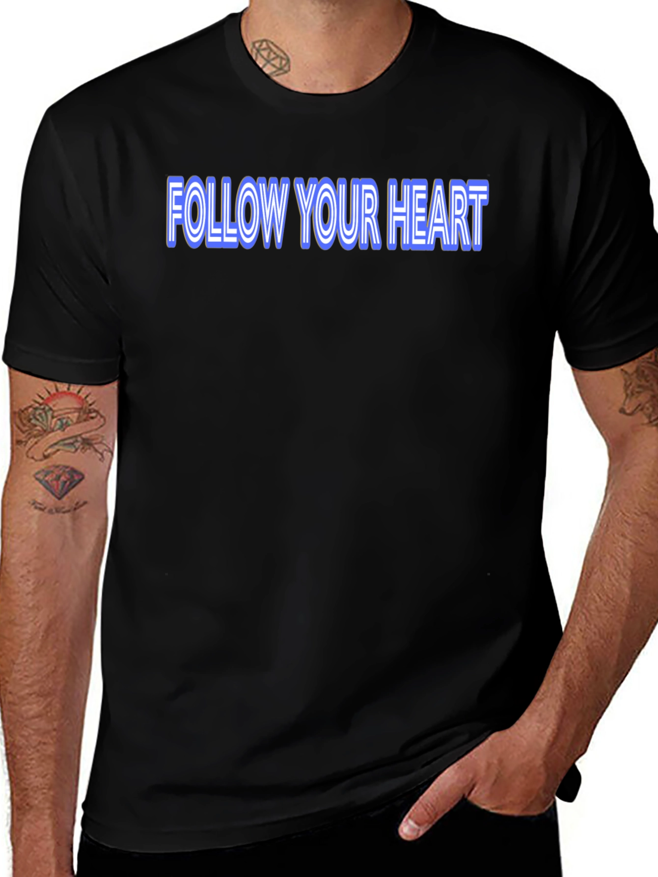 Variant 27 of Follow Your Heart Graphic Tee - Soft Cotton Blend