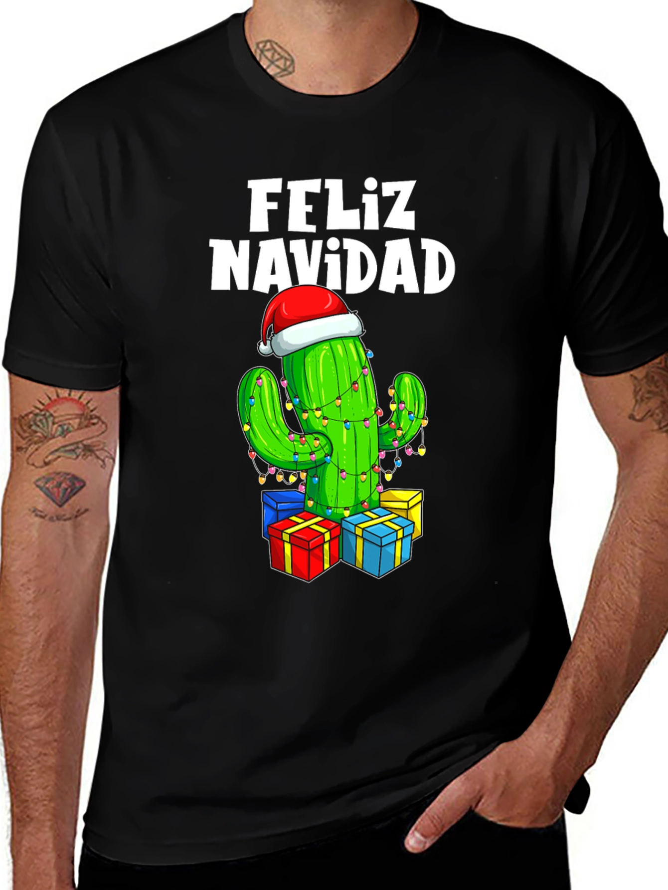 Feliz Navidad Cactus Christmas T-Shirt