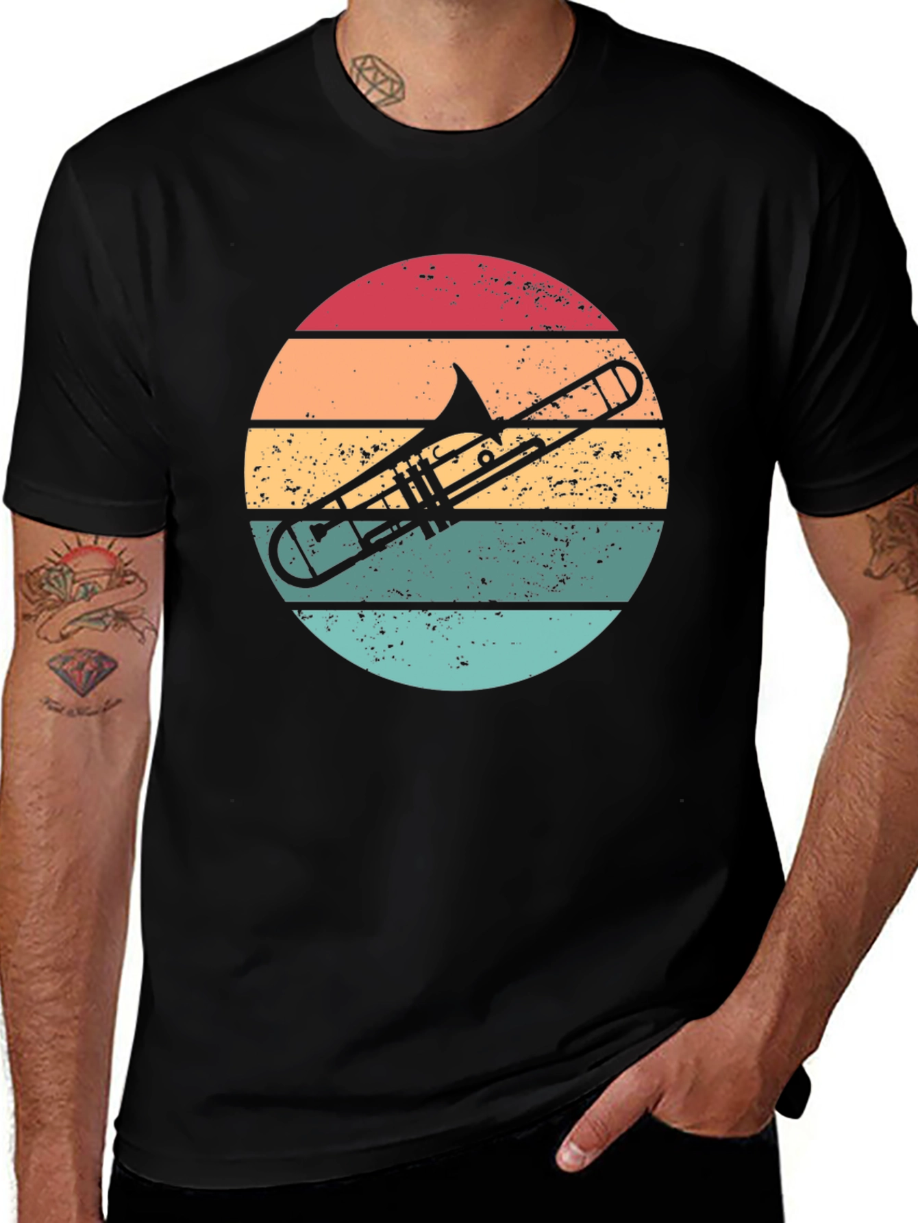 Variant 4 of Vintage Trombone Sunset Graphic T-Shirt