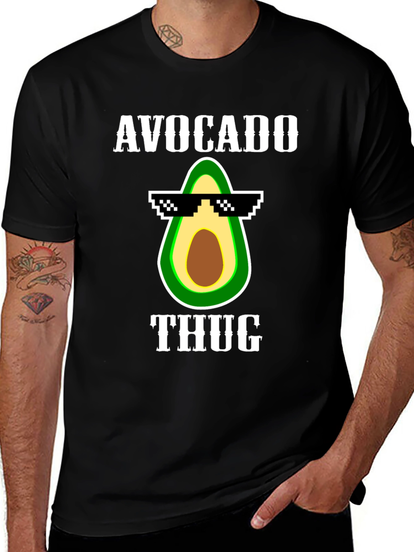 Variant 24 of Avocado Thug Life Graphic Tee