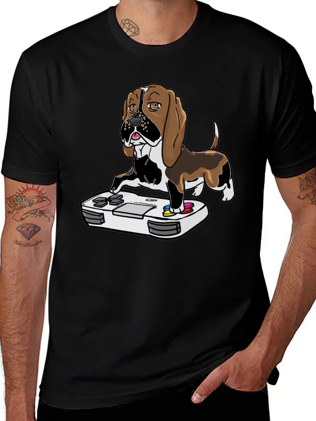 Variant 19 of Gamer Dog Graphic Tee - Black Cotton T-Shirt