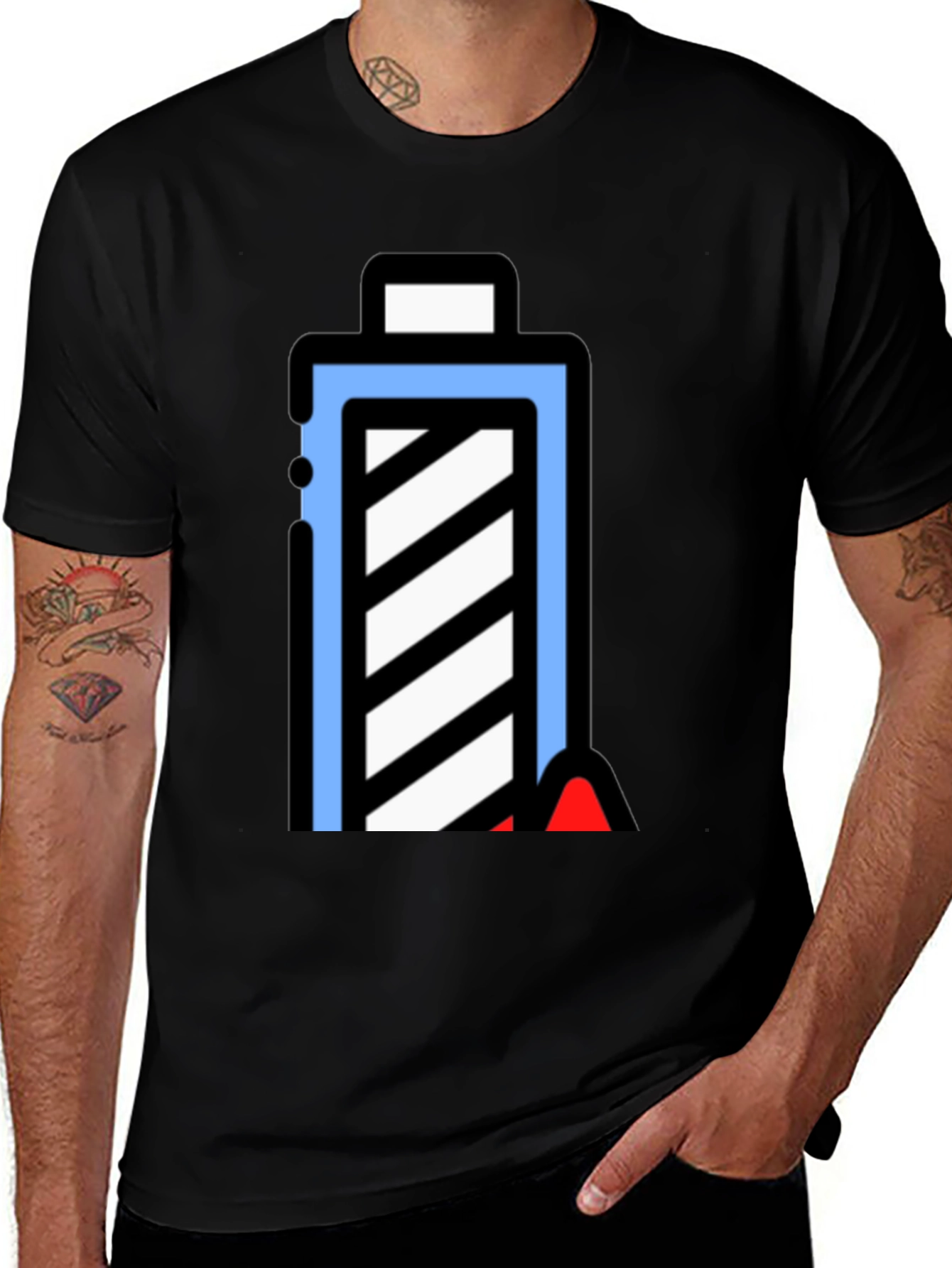 Variant 9 of Low Battery T-Shirt - Funny Tech Geek Humor