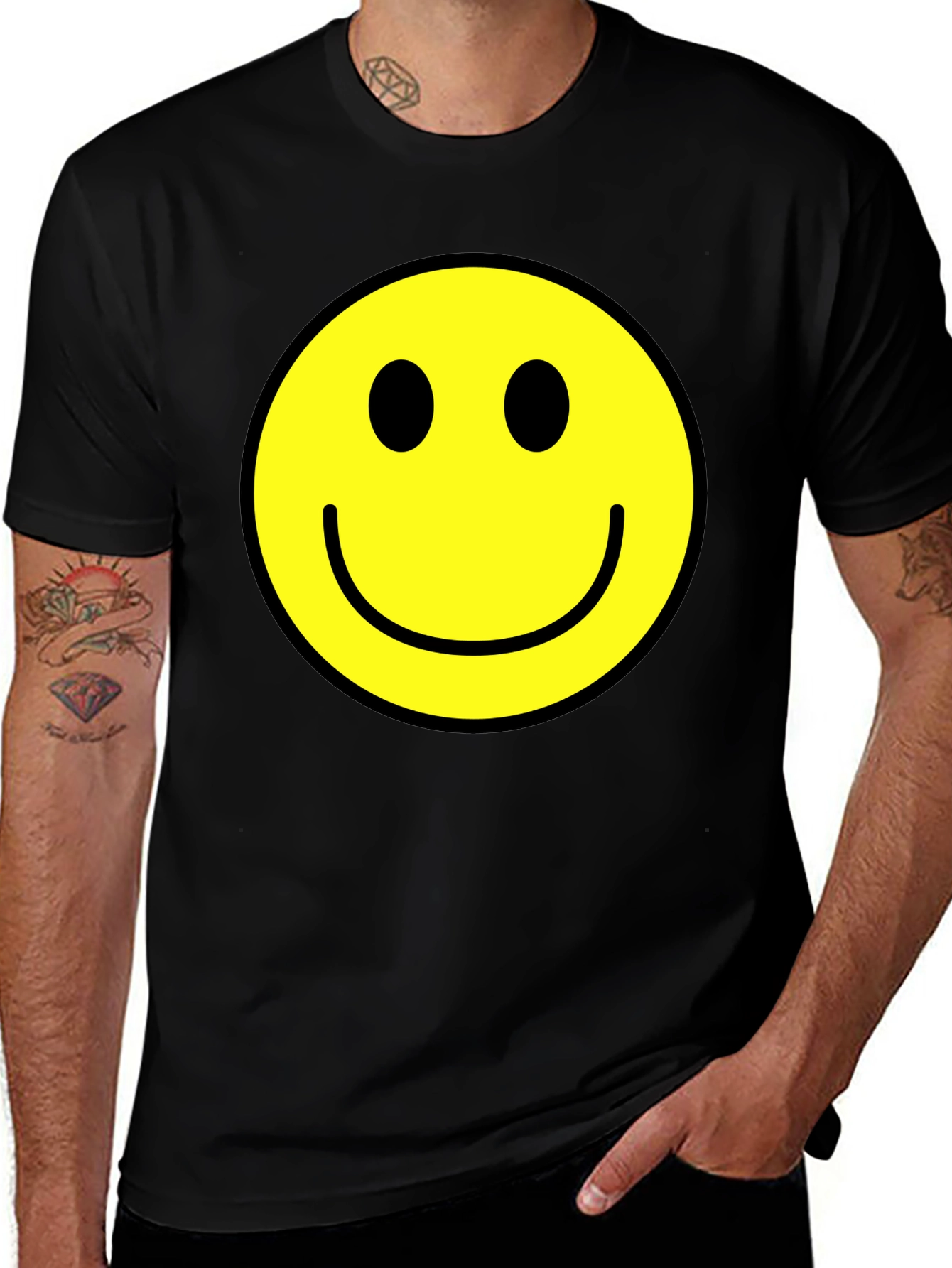 Smiley Face Graphic Tee - Classic Happy Design