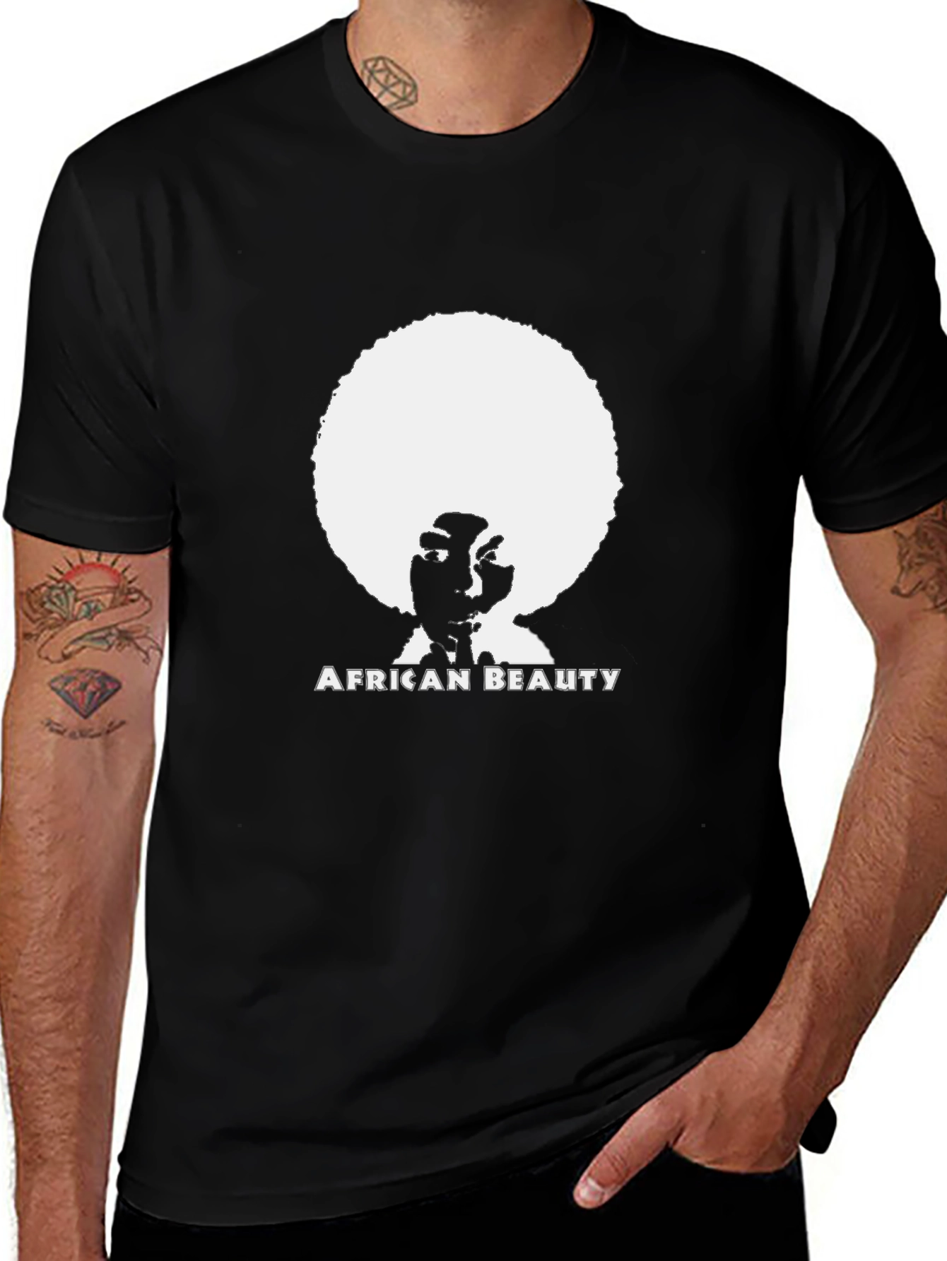 Variant 29 of African Beauty Graphic Tee - Stylish Unisex Black T-Shirt