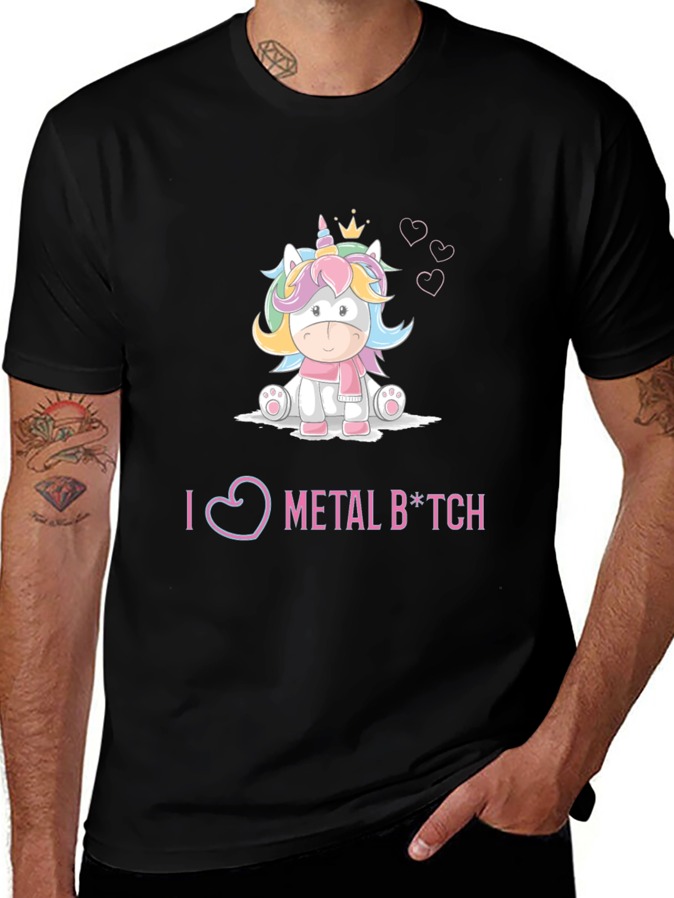 Variant 23 of I Love Metal Unicorn Graphic Tee