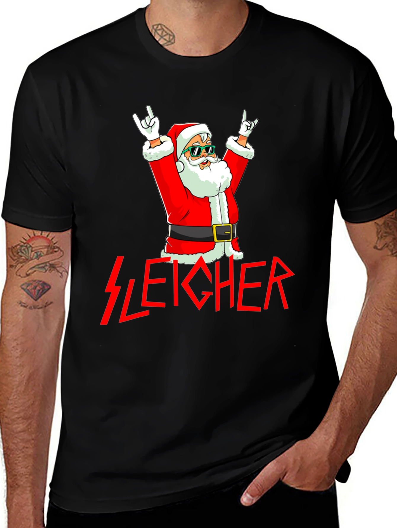 Sleigher Santa Rocker T-Shirt
