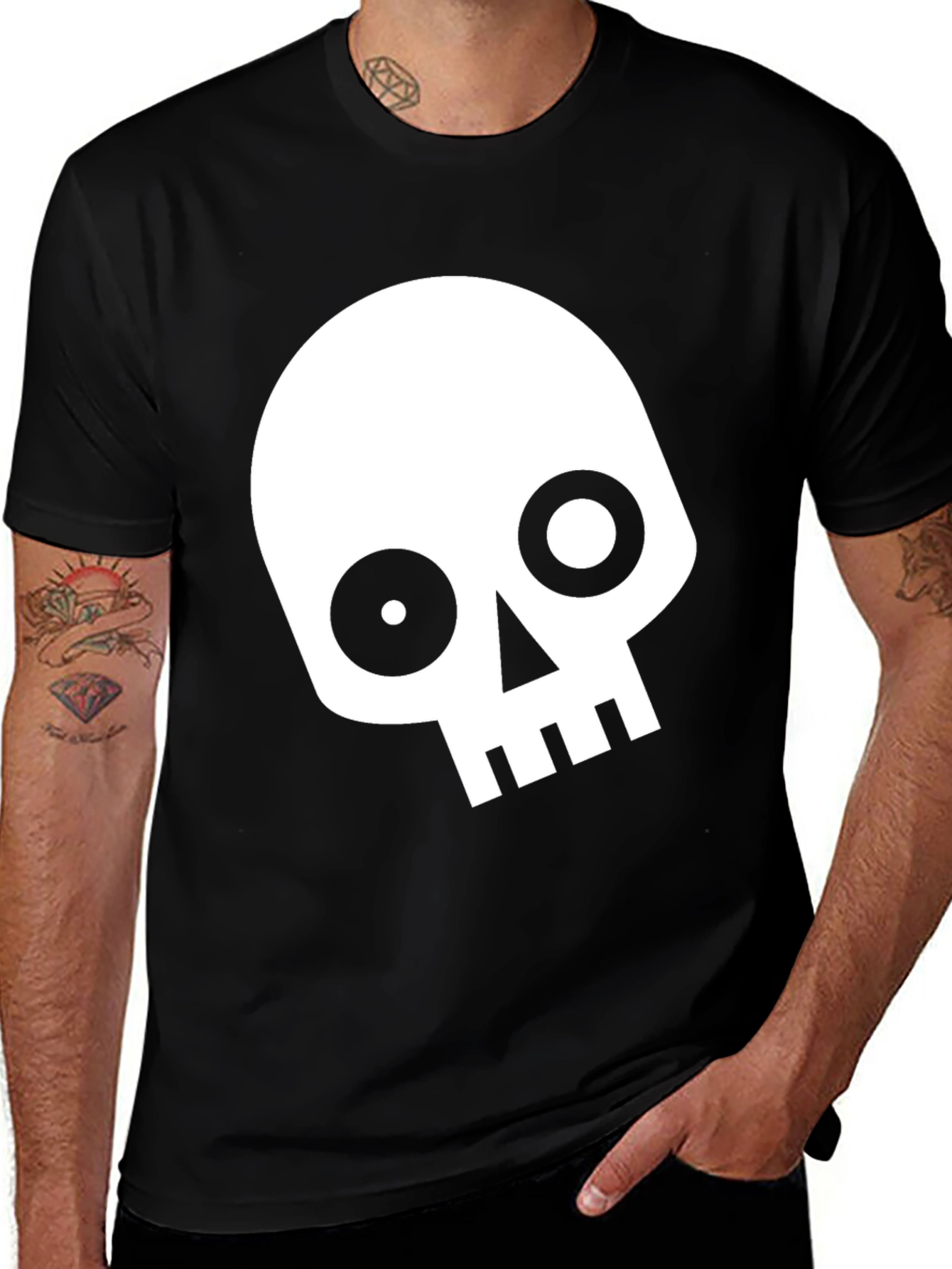 Variant 18 of Skull Graphic Tee - Black Casual T-Shirt