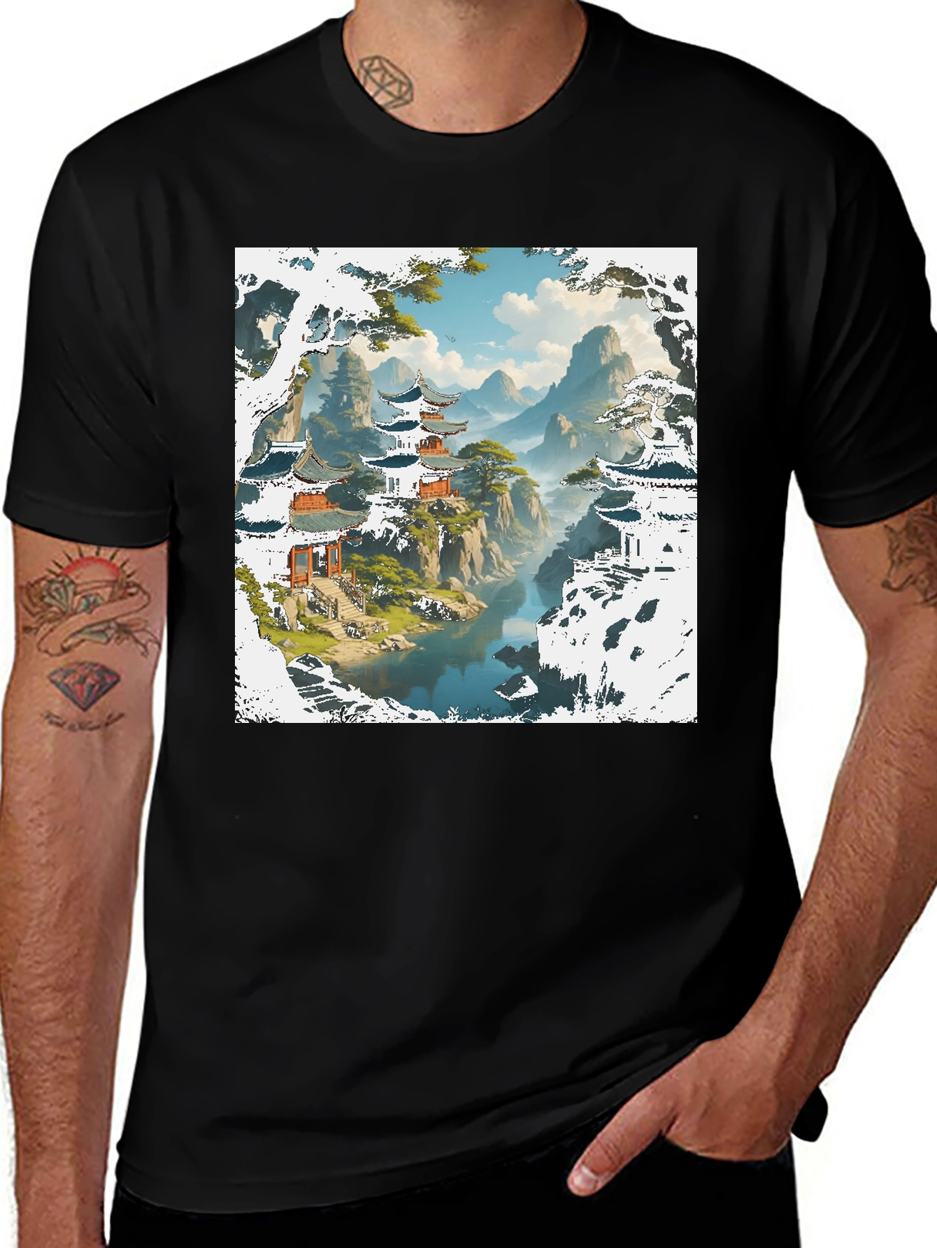 Variant 3 of Asian Landscape Graphic Tee