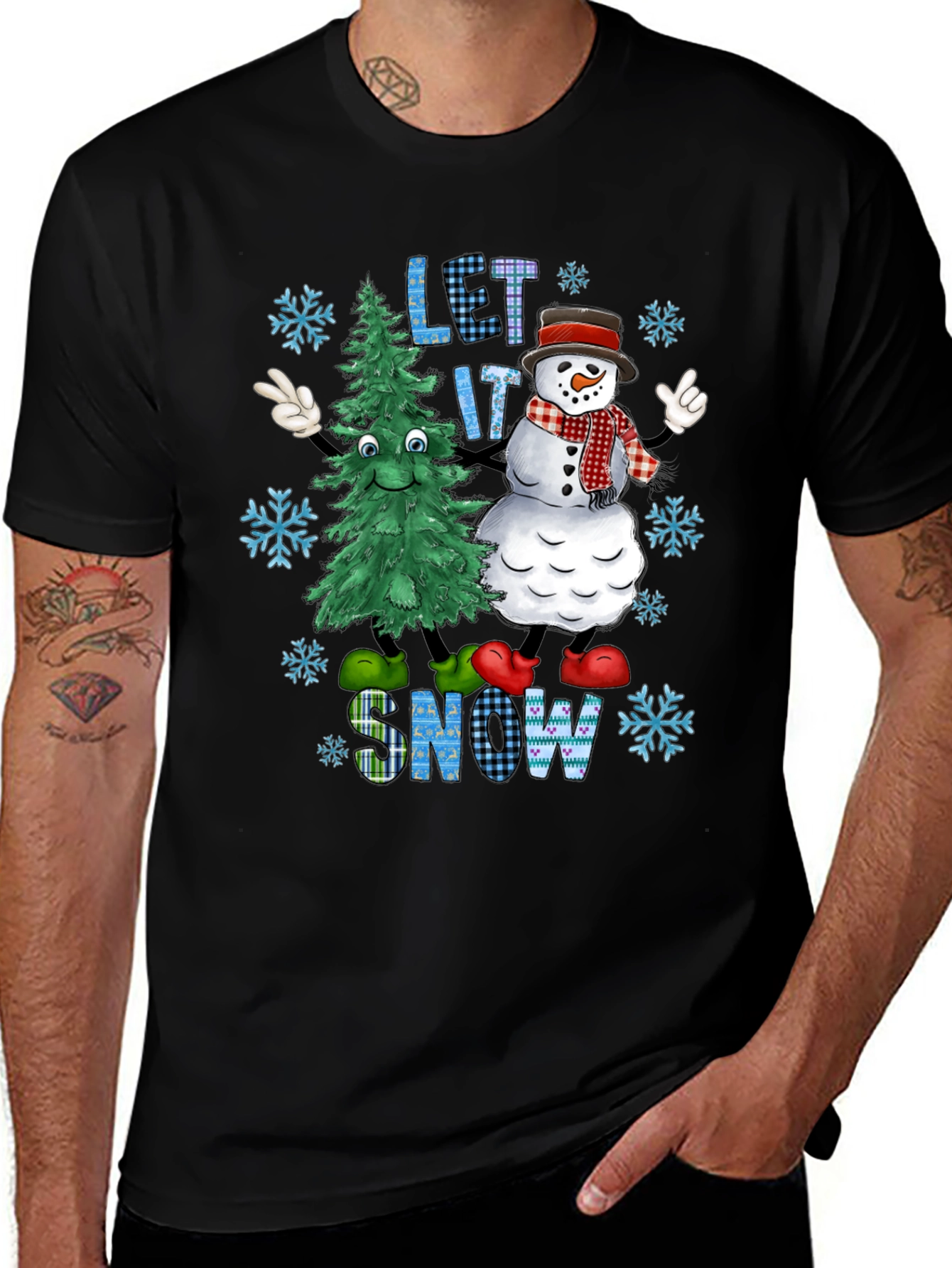 Variant 2 of Festive "Let It Snow" Graphic Tee