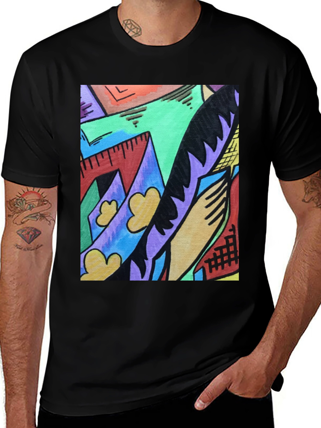 Variant 10 of Abstract Art Black T-Shirt