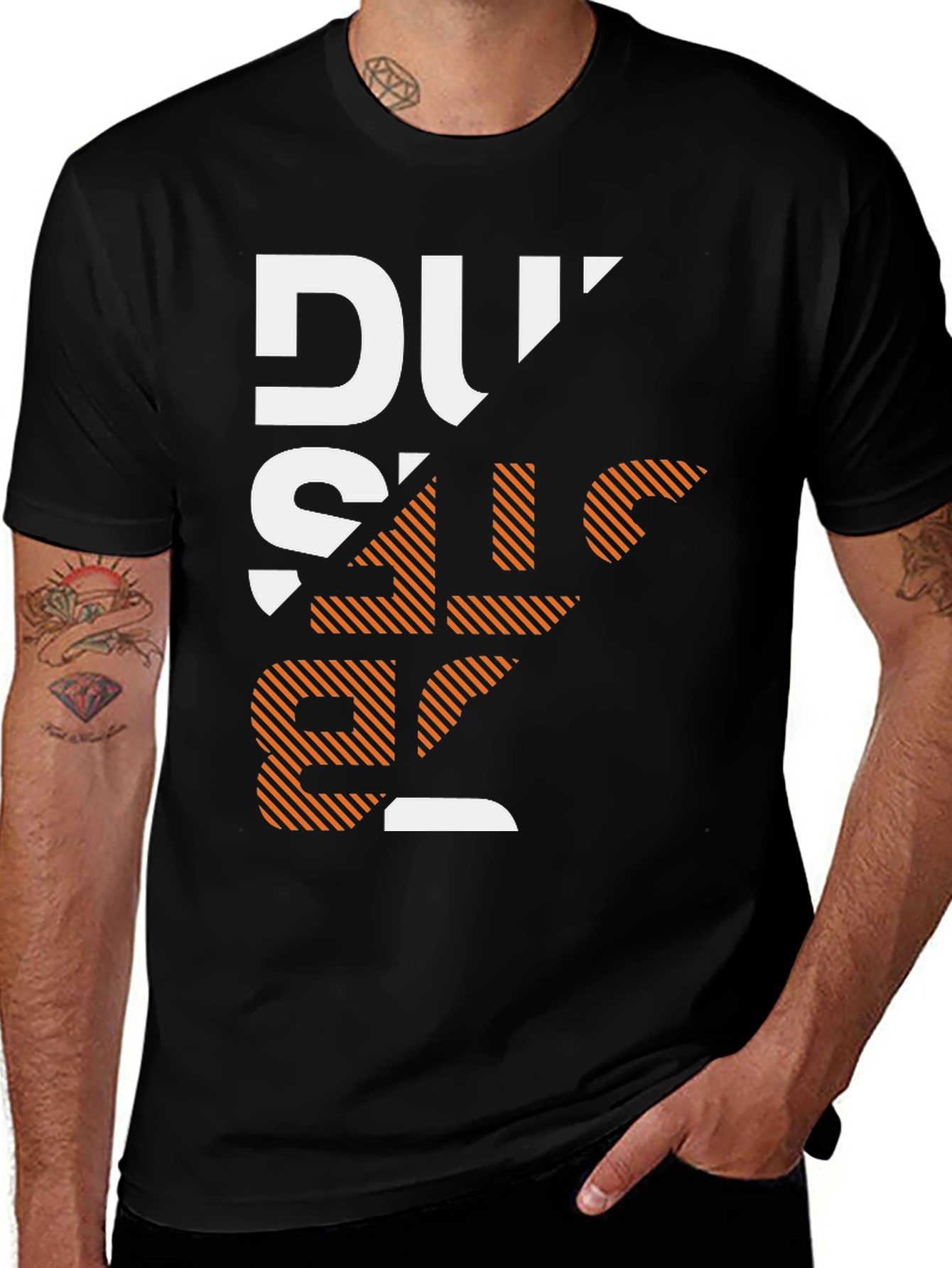 Variant 23 of Abstract Graphic Print Black T-Shirt