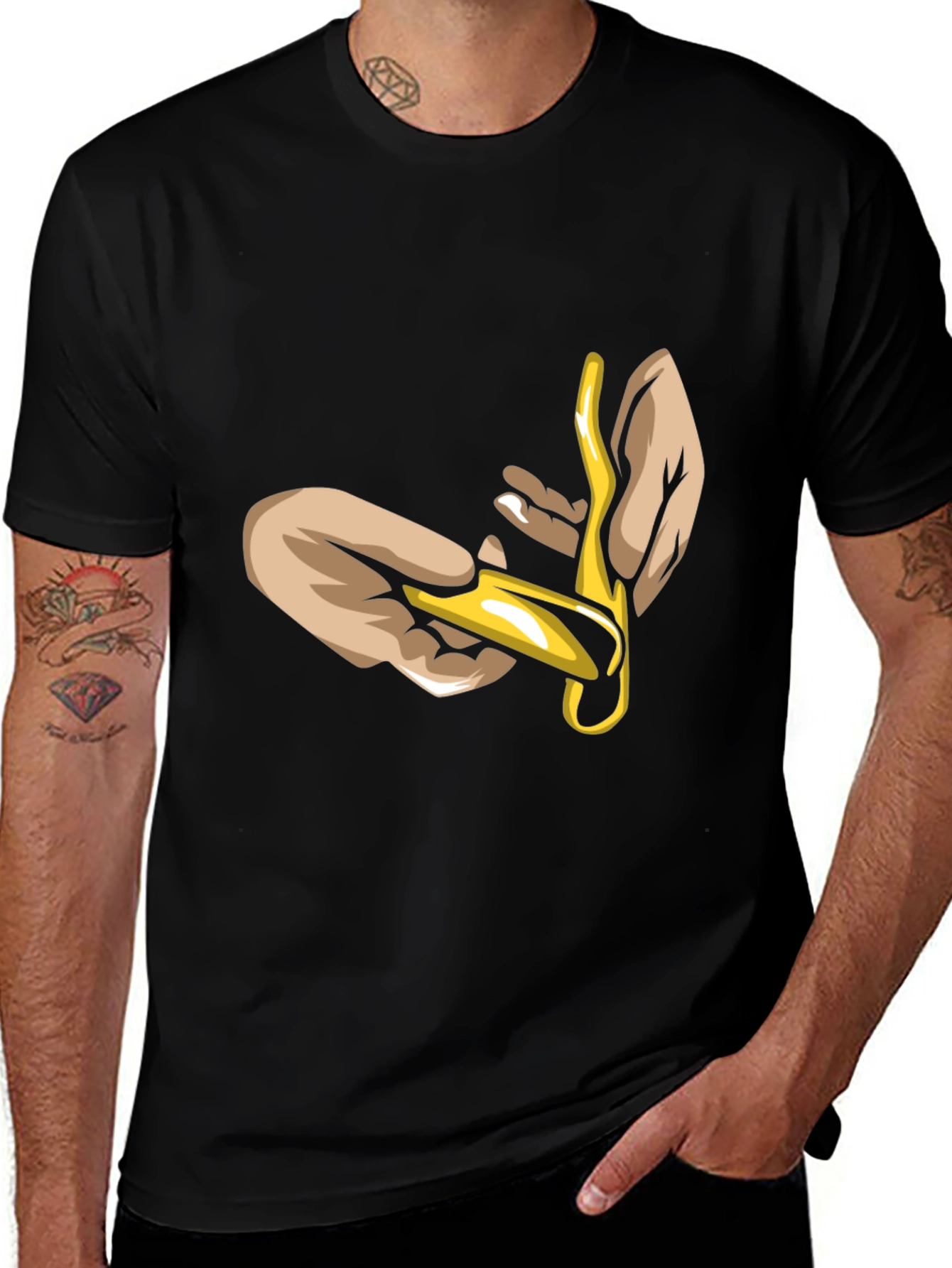 Variant 20 of Unique Graphic Tee - Hands Holding Gold