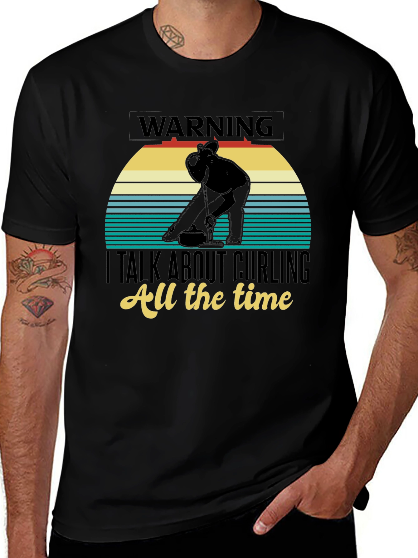 Variant 7 of Warning: I Talk About Curling T-Shirt