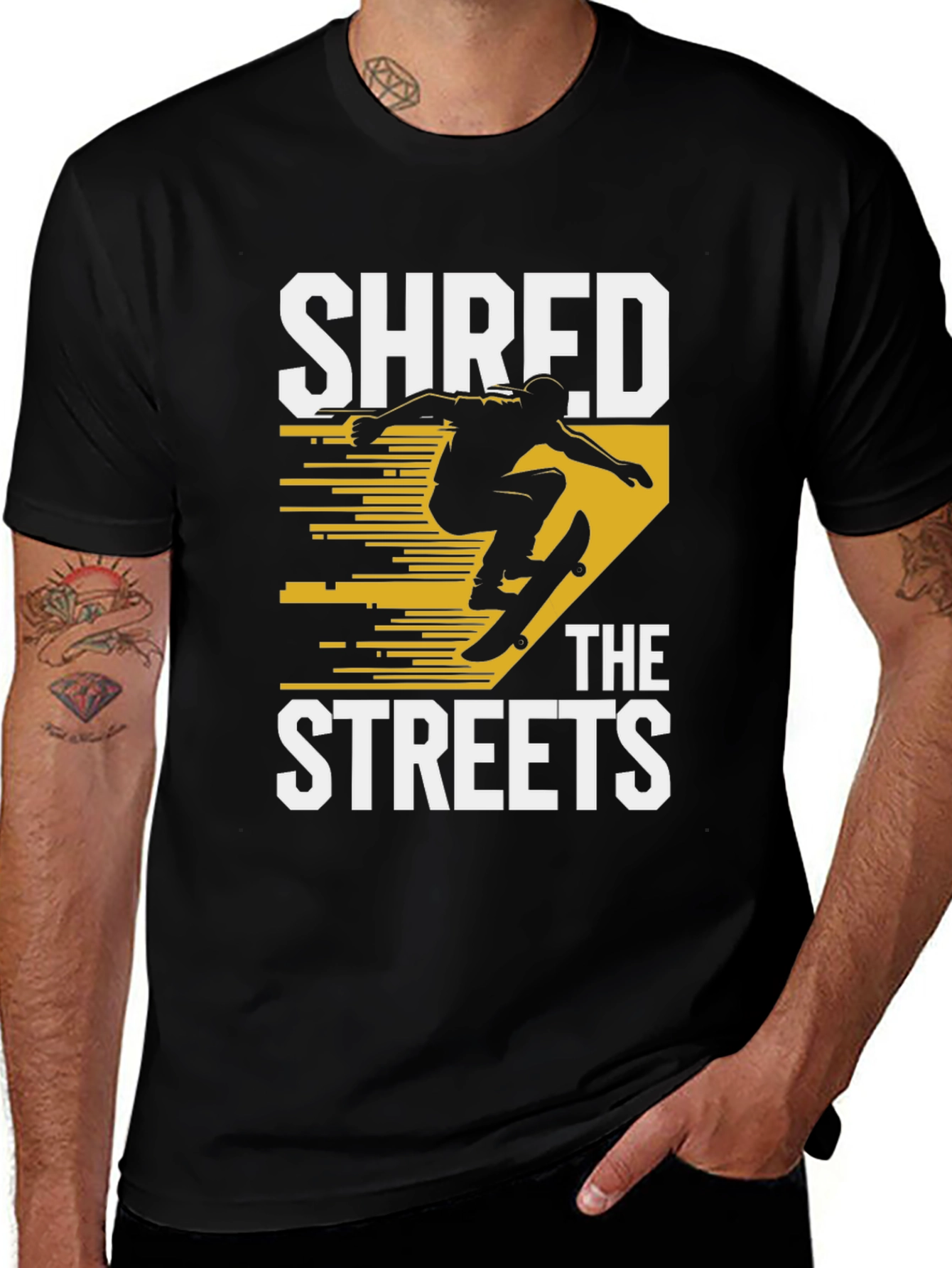Variant 11 of Shred the Streets Black Graphic Tee