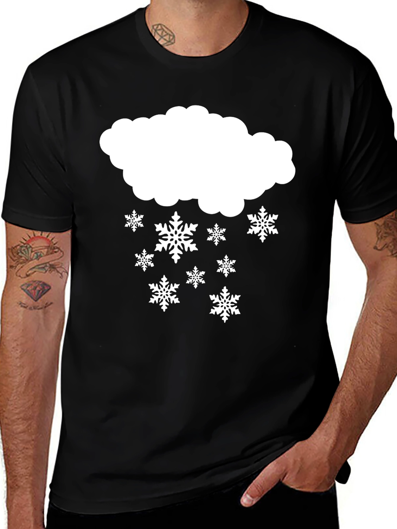 Variant 23 of Snowy Weather Black Tee