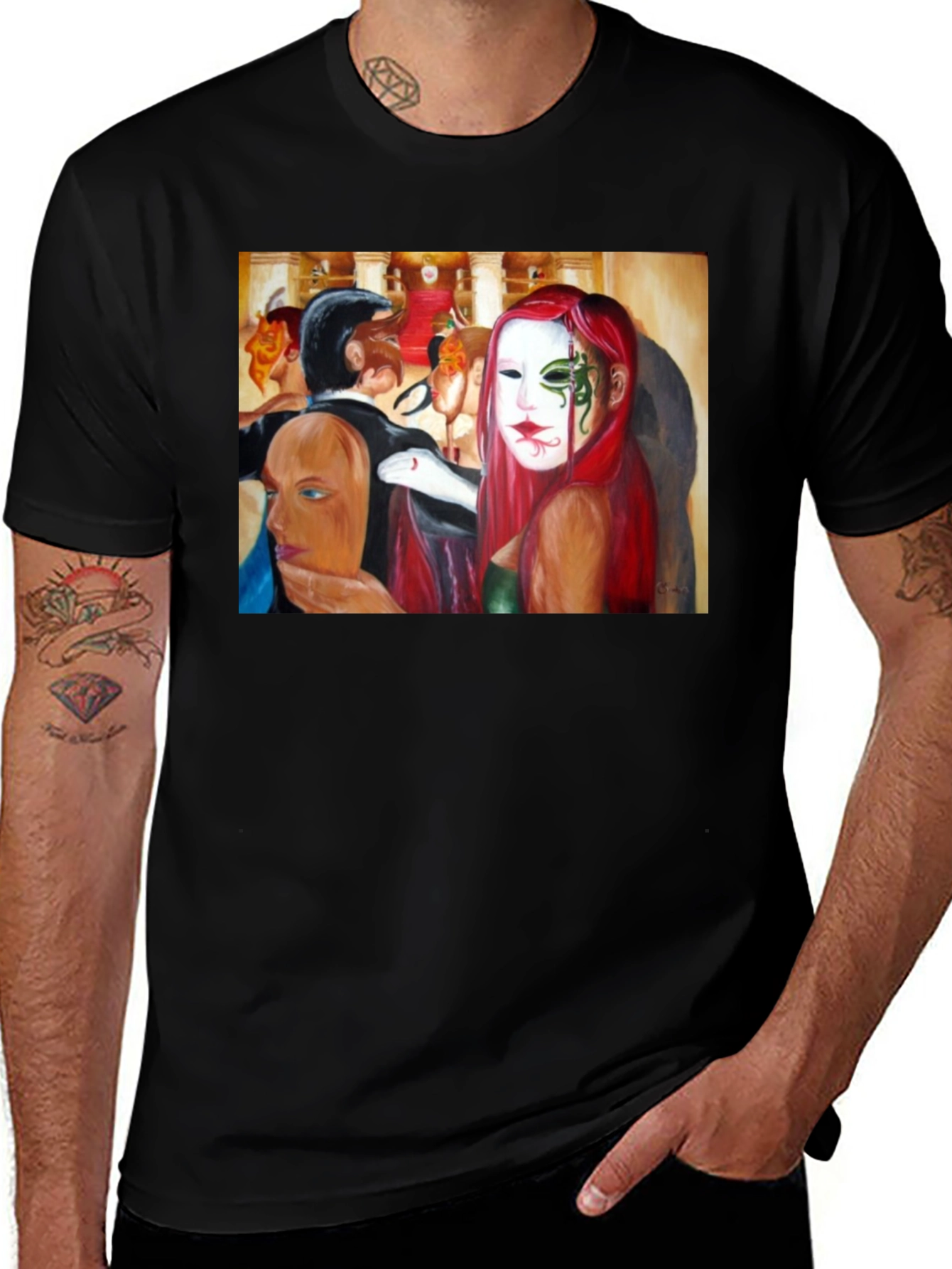 Variant 11 of Masquerade Art Black T-Shirt