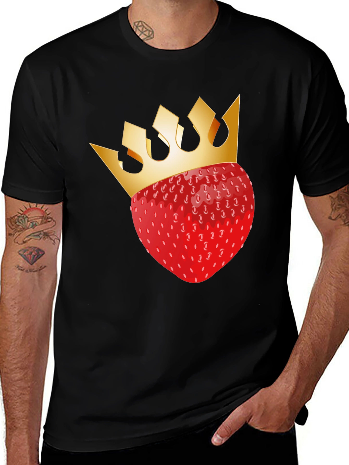 Variant 19 of Strawberry King T-Shirt - Black