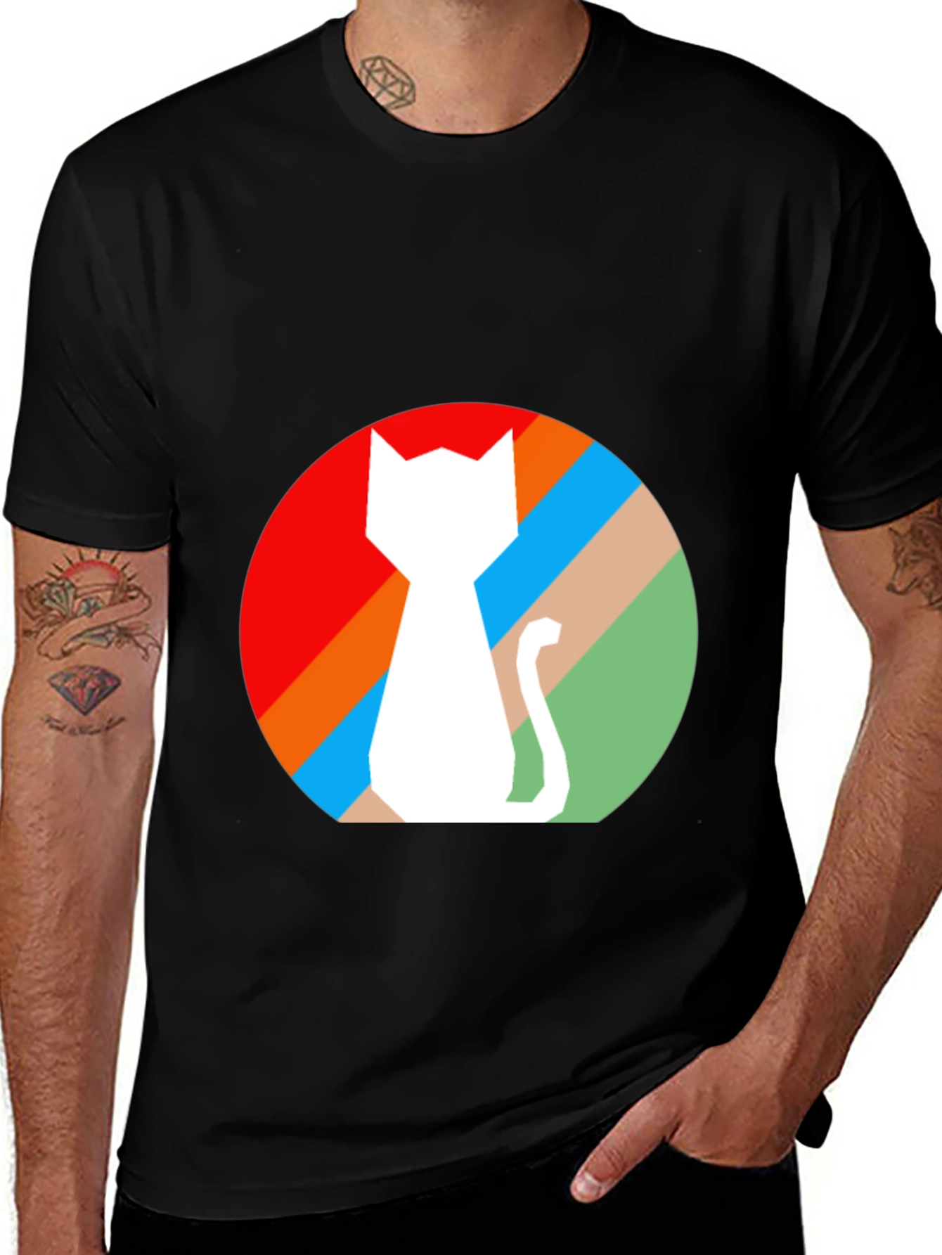 Variant 24 of Geometric Cat T-Shirt