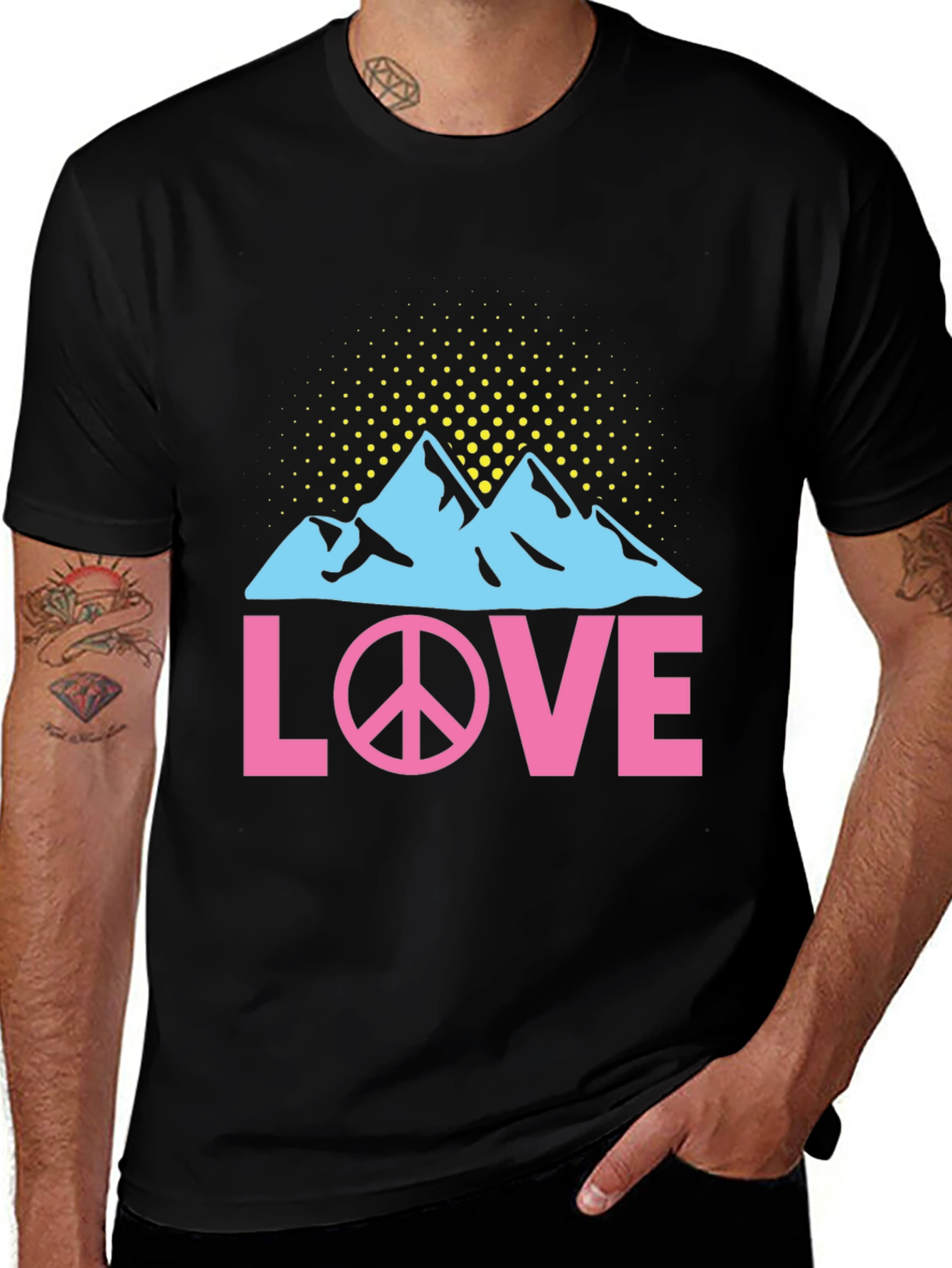 Variant 2 of Peace Love Mountains Graphic T-Shirt