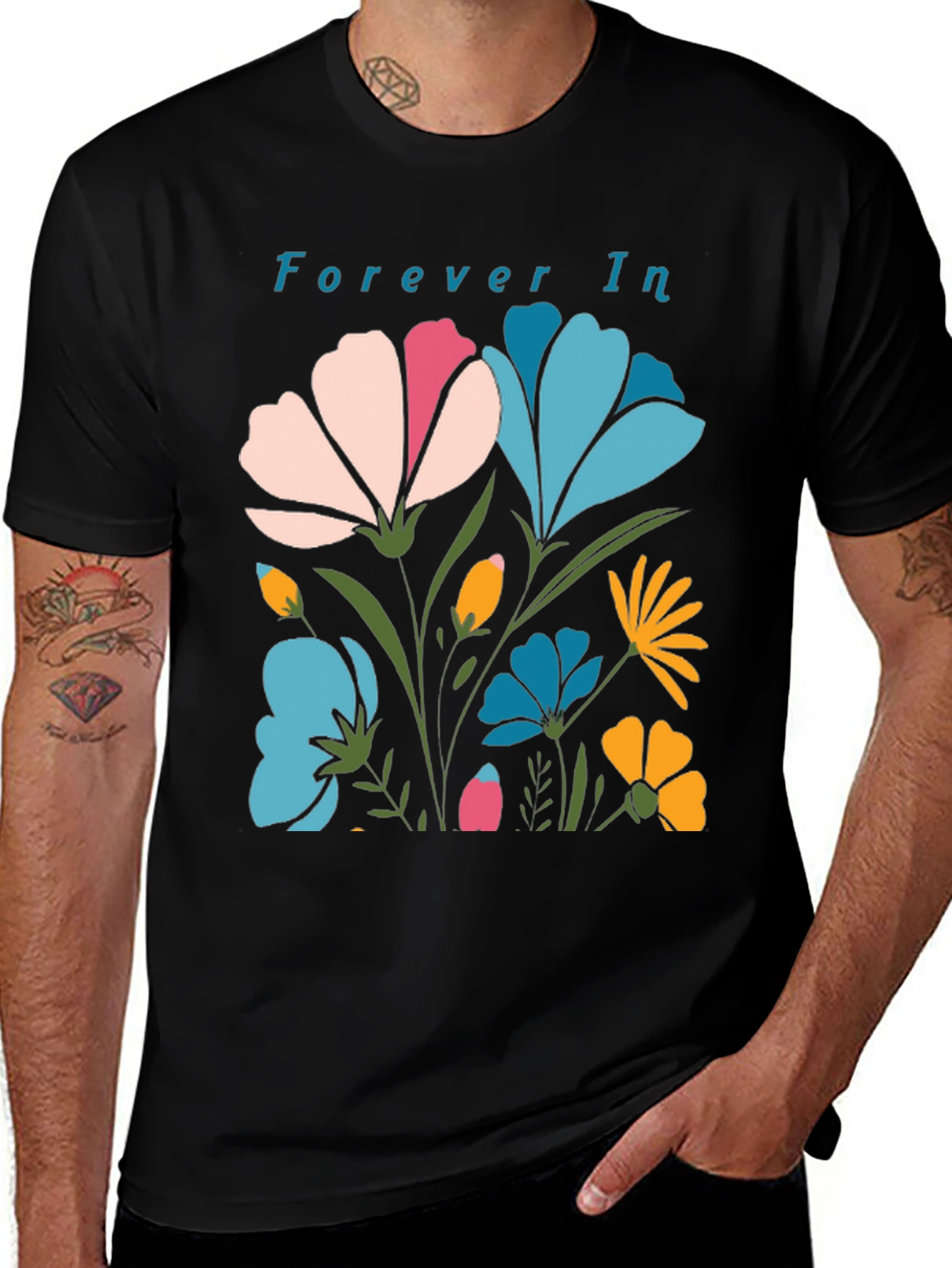 Black Forever In Floral T-Shirt main image