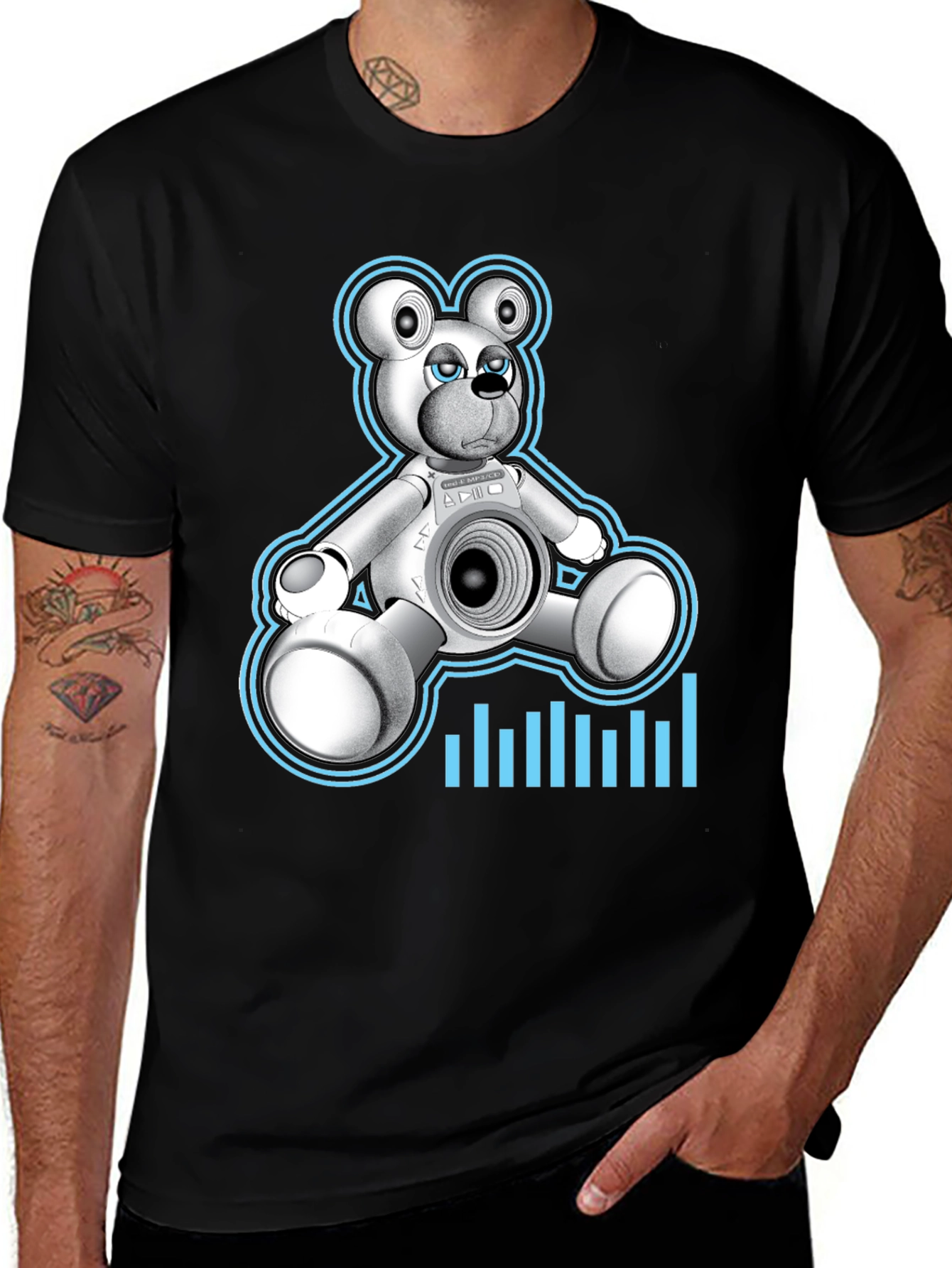 Variant 11 of Techy Teddy Tee - Robot Bear Graphic T-Shirt