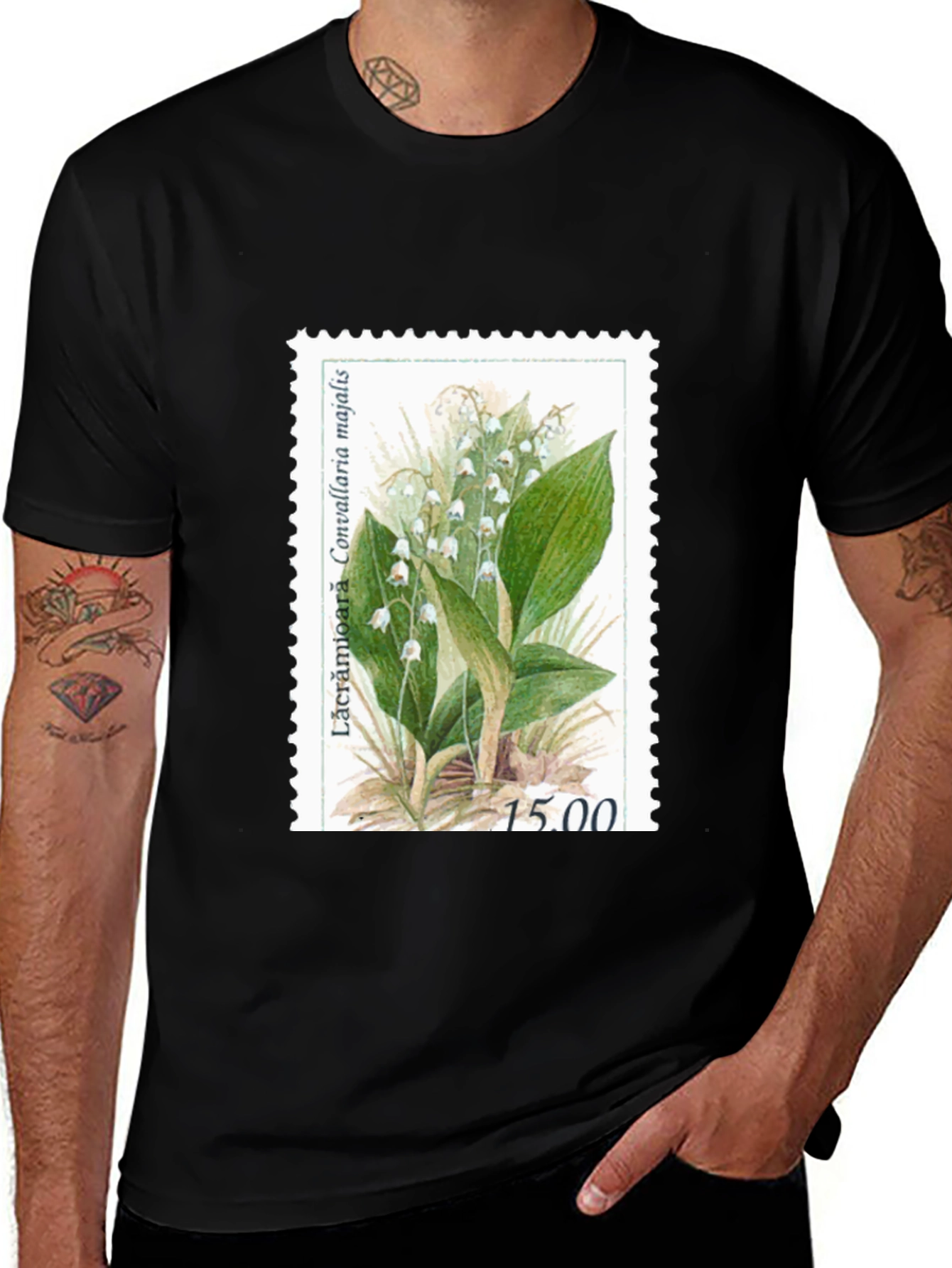 Variant 9 of Floral Stamp Graphic T-Shirt - Lily of the Valley