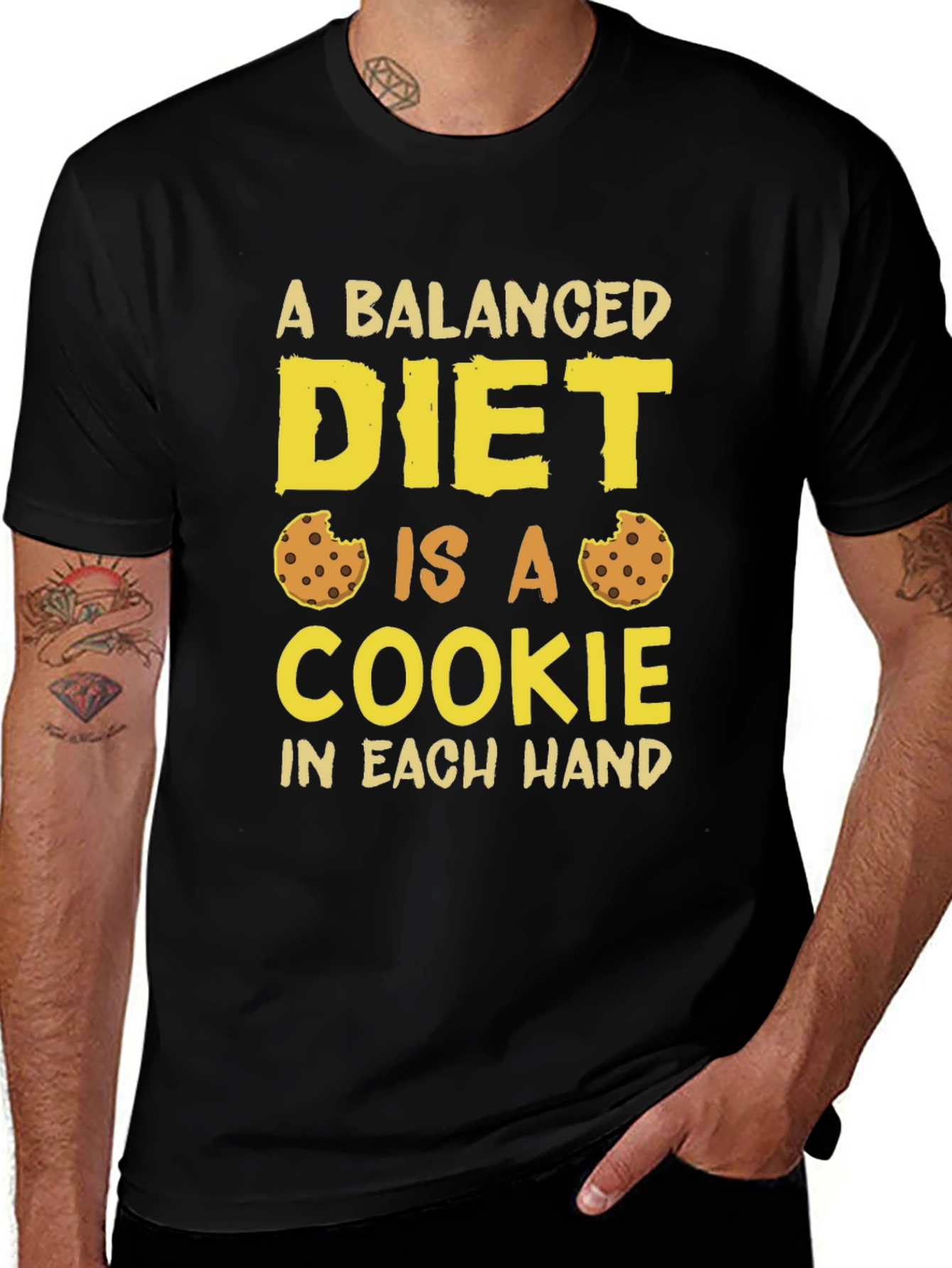 Variant 30 of Balanced Diet Cookie T-Shirt Funny Foodie Tee
