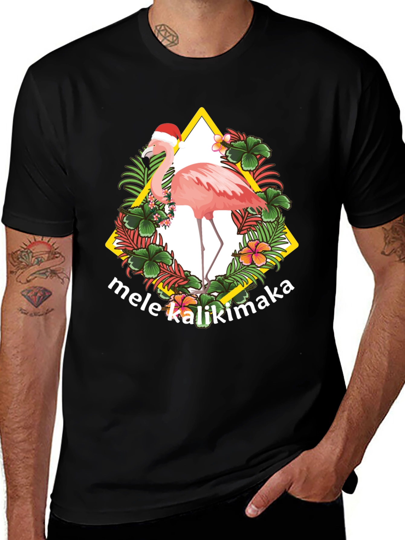 Mele Kalikimaka Flamingo Christmas T-Shirt