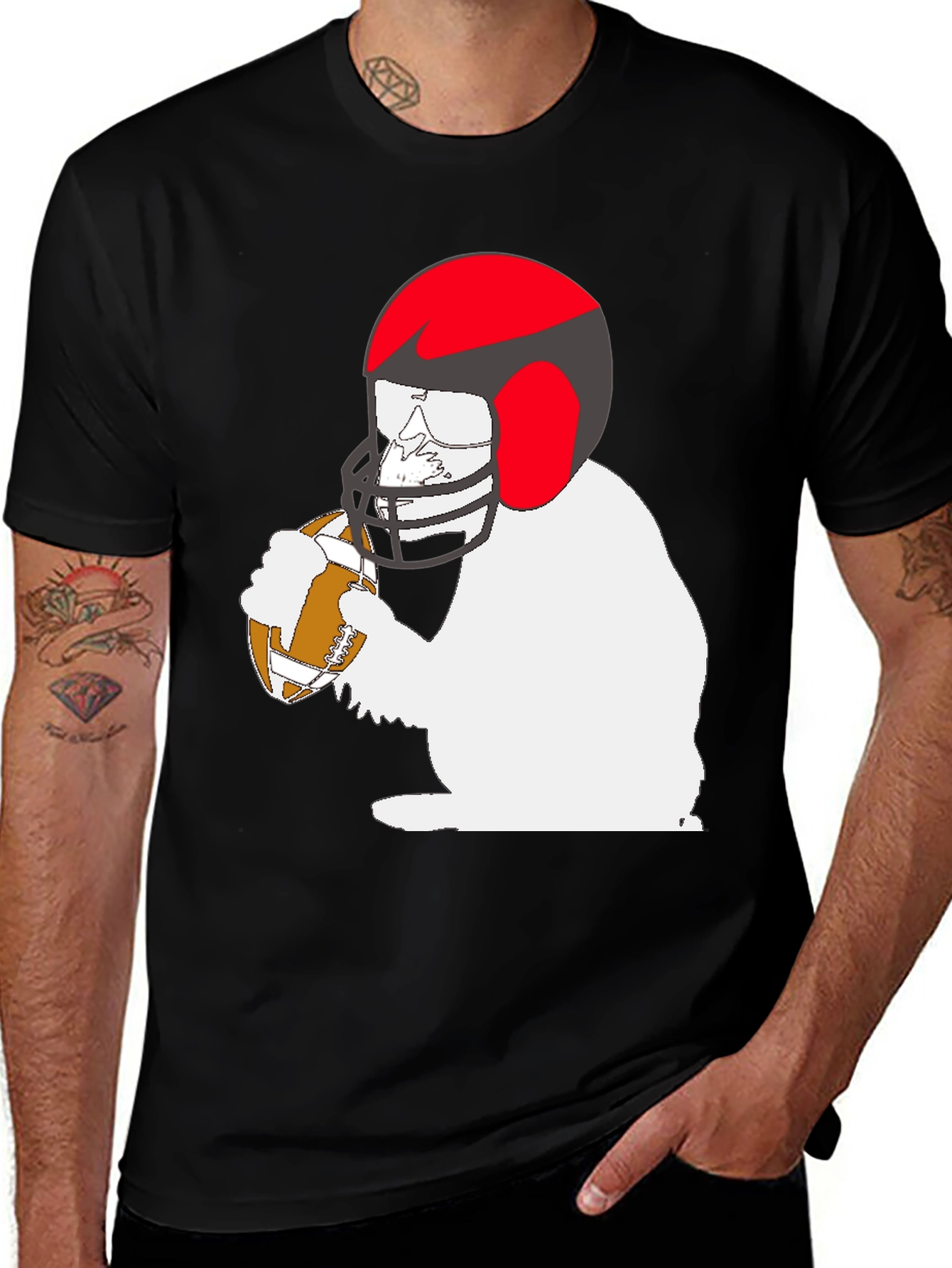 Variant 28 of Football Player Graphic Tee - Black