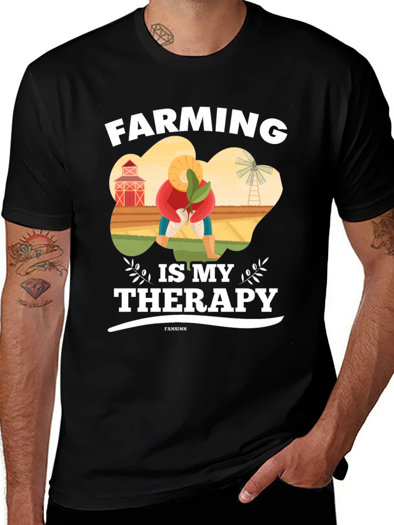 Variant 21 of Farming is My Therapy Graphic T-Shirt