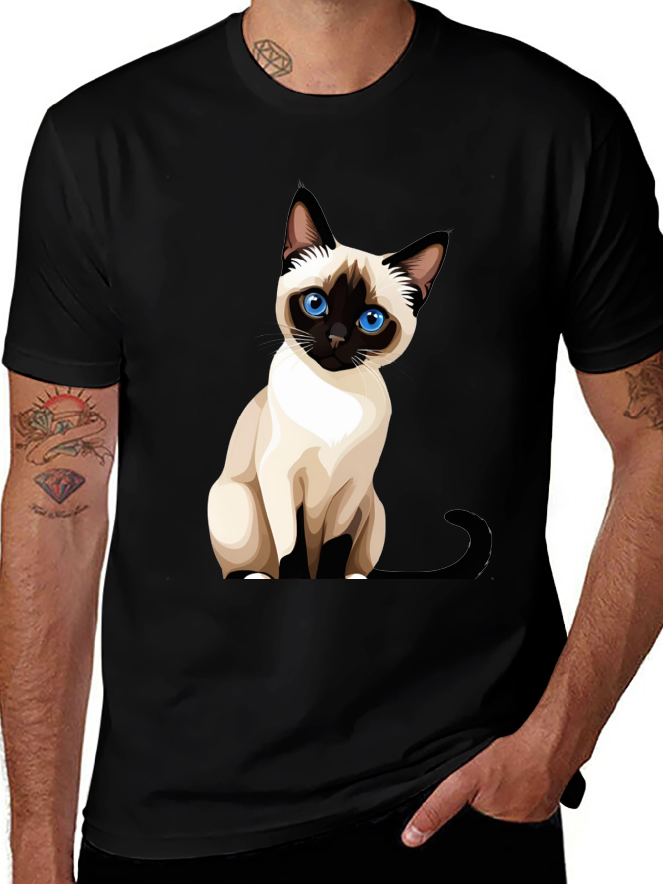 Variant 3 of Siamese Cat Graphic Print T-Shirt