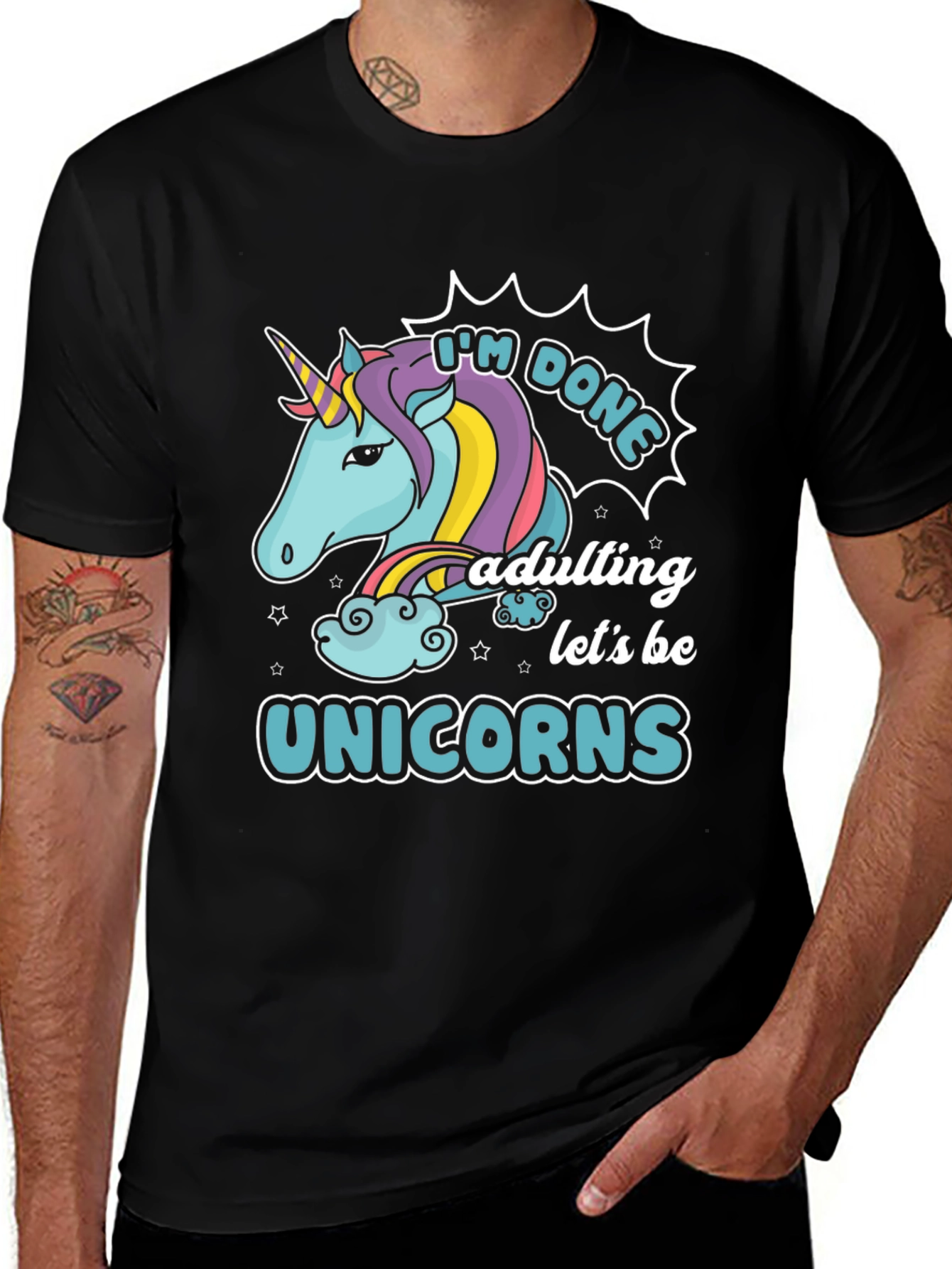 Variant 22 of I'm Done Adulting, Unicorn Graphic Tee